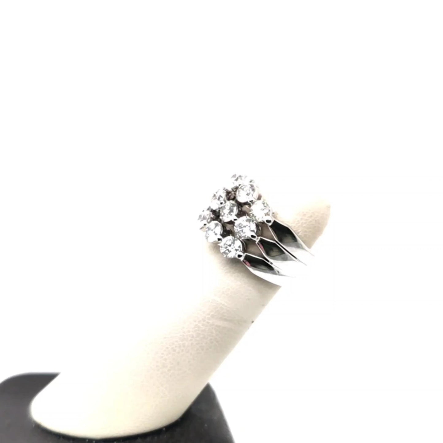 3 ROW DIAMOND RING 18K WHITE GOLD 3.12CTW