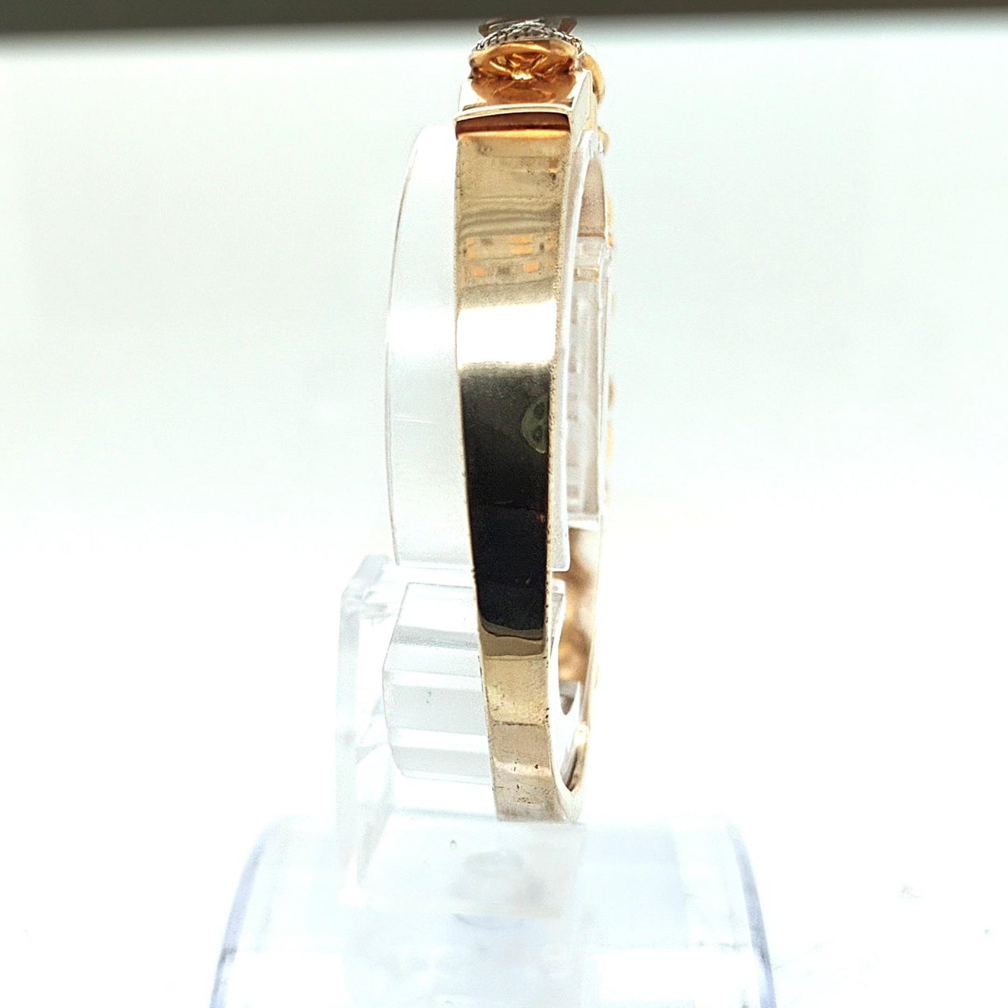 18KT YELLOW GOLD CITRIN AND DIAMONDS BANGLE