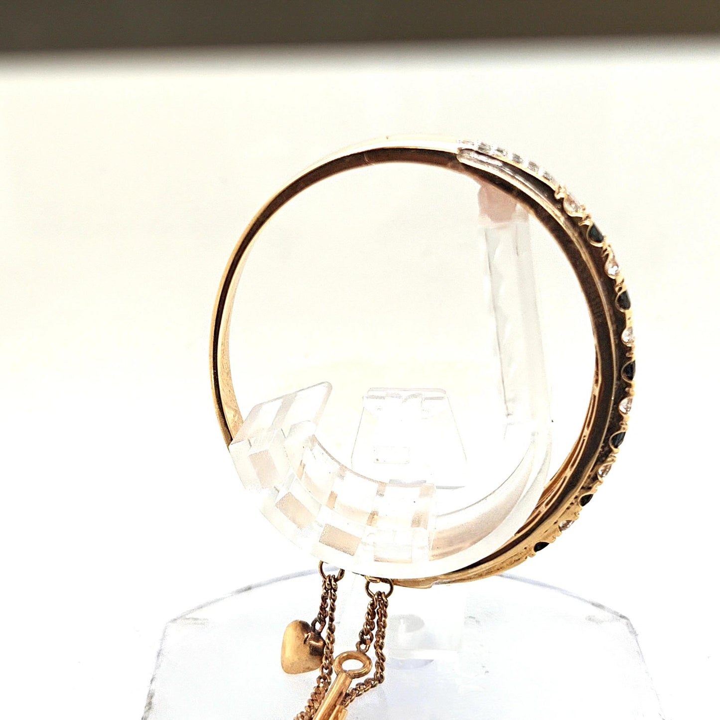BANGLE BRACELET DIAMOND AND SAPPHIRE 18KT YELLOW GOLD