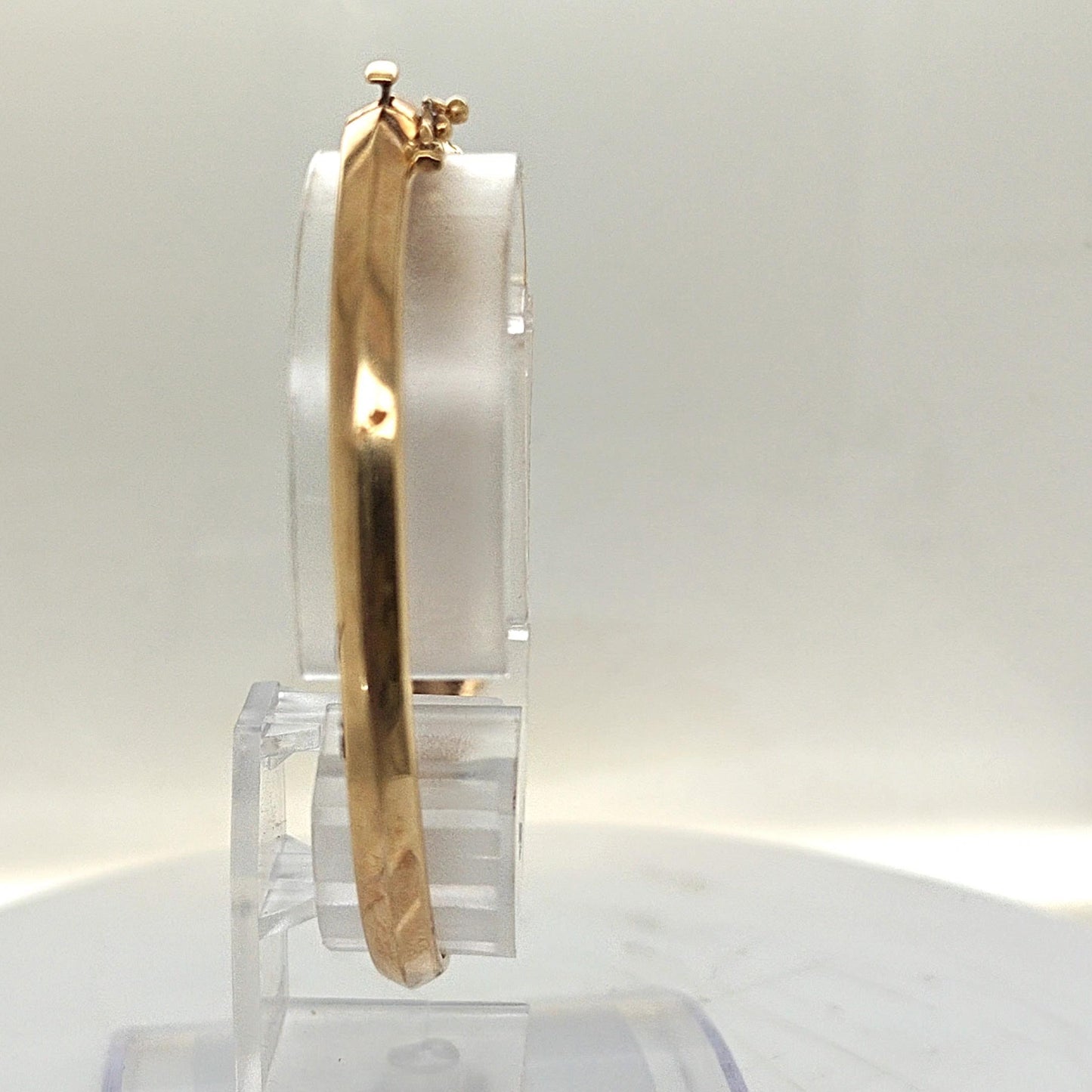BANGLE BRACELET 14KT YELLOW GOLD 3 ROWS OF DIAMONDS
