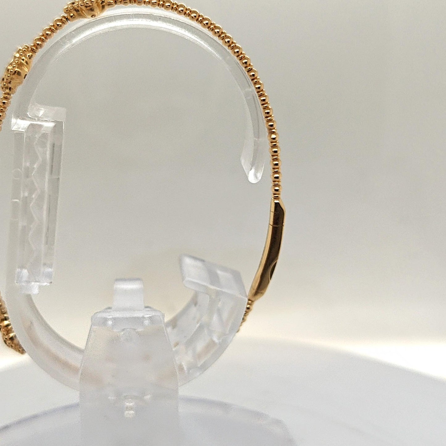 BANGLE BRACELET 1.00CT FLEXIBLE 18KT YELLOW GOLD 5 CLUSTERS OF DIAMONDS