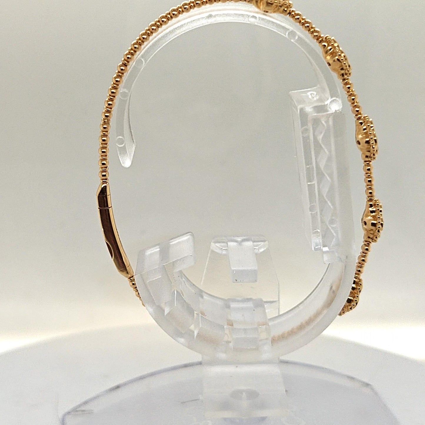 BANGLE BRACELET 1.00CT FLEXIBLE 18KT YELLOW GOLD 5 CLUSTERS OF DIAMONDS