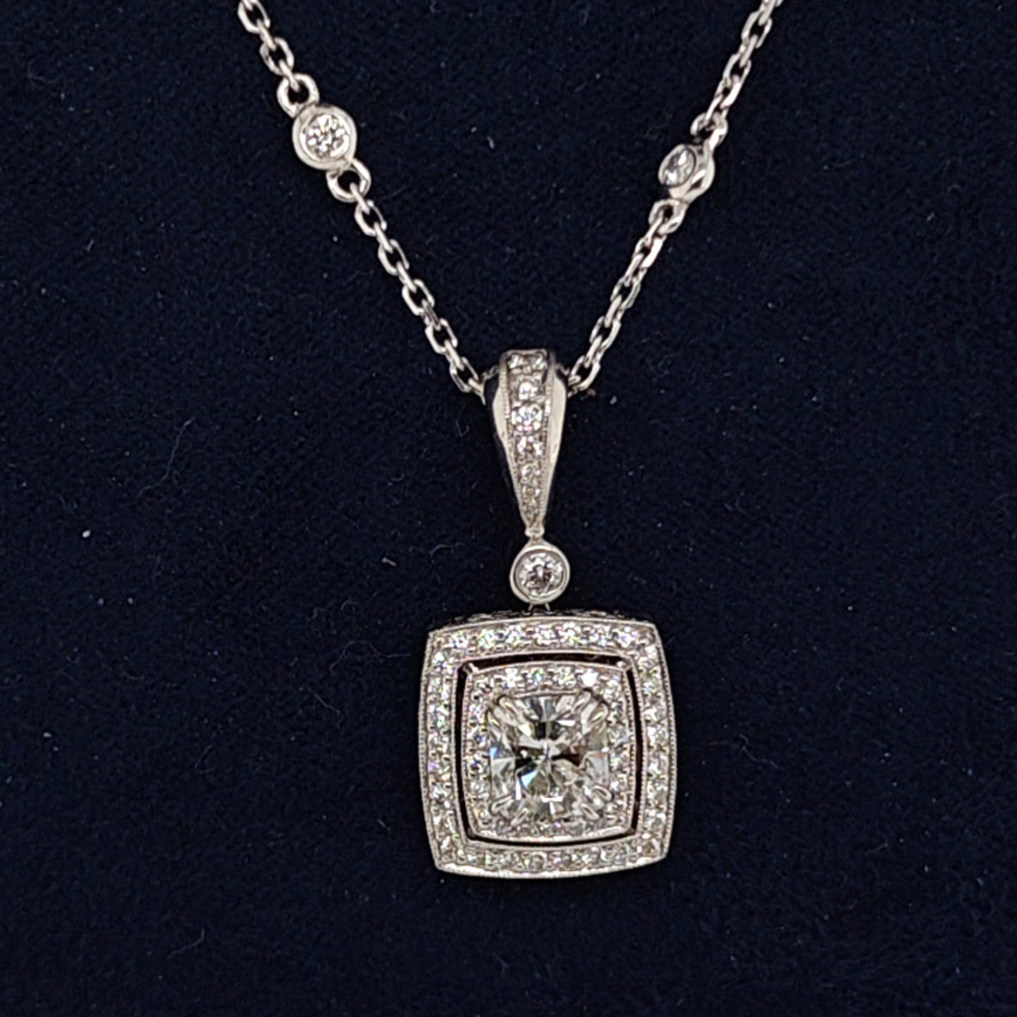 BEAUDRY DIAMOND PENDANT ON DIAMOND NECKLACE