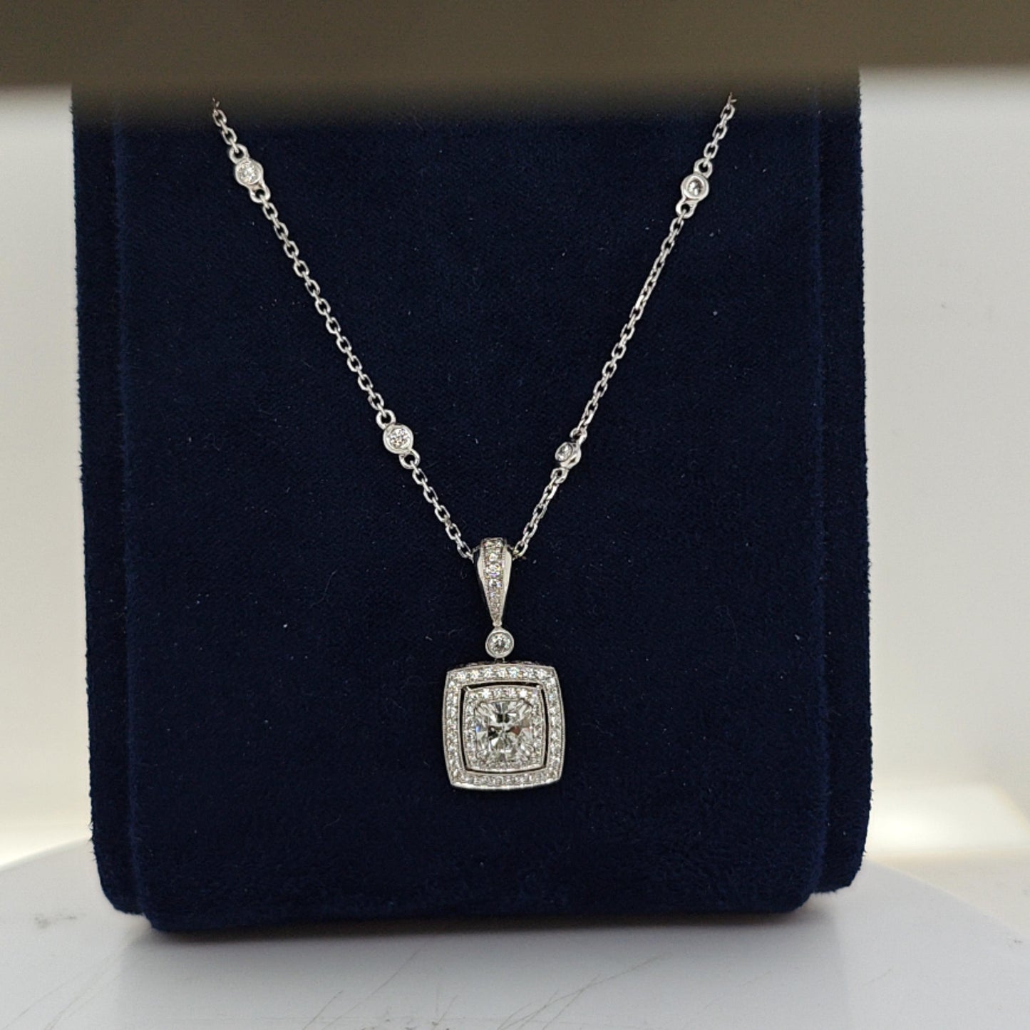 BEAUDRY DIAMOND PENDANT ON DIAMOND NECKLACE