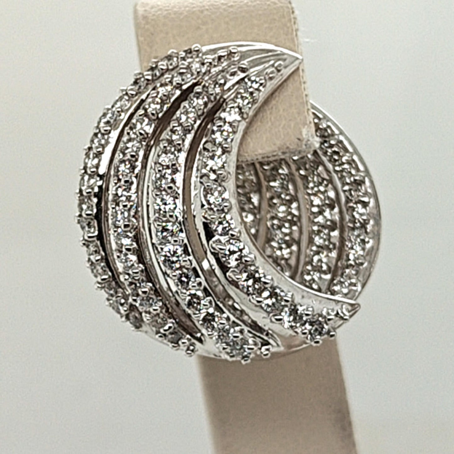 DIAMOND PAVE FLIP CUFF EARRINGS 18KT WHITE GOLD 6.02CT
