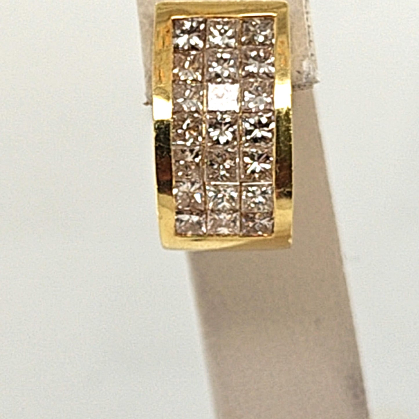 DIAMOND EARRINGS INVISIBLE SETTING 18K YELLOW GOLD 4.0CT