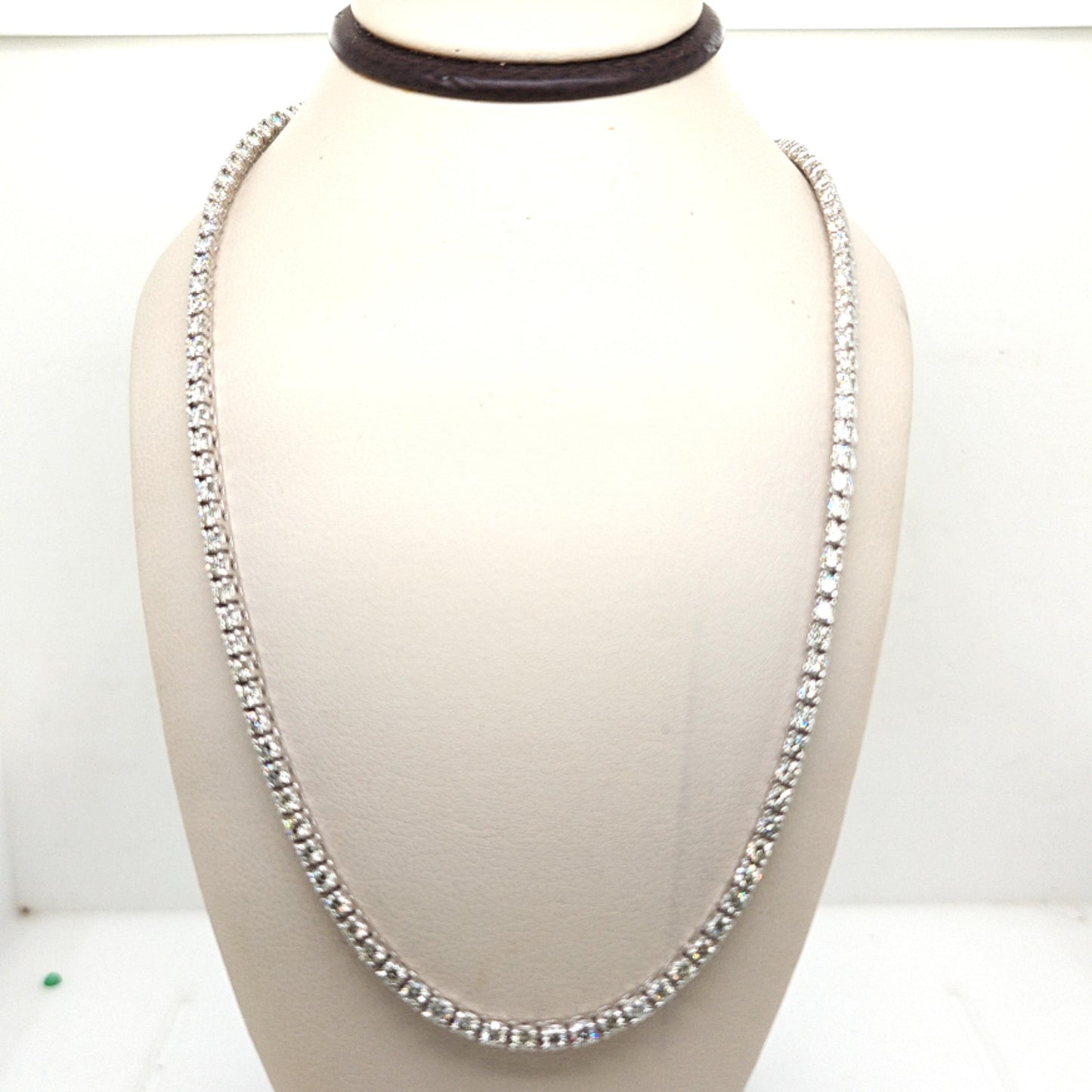 DIAMOND TENNIS NECKLACE 14K WHITE GOLD 6.59CT