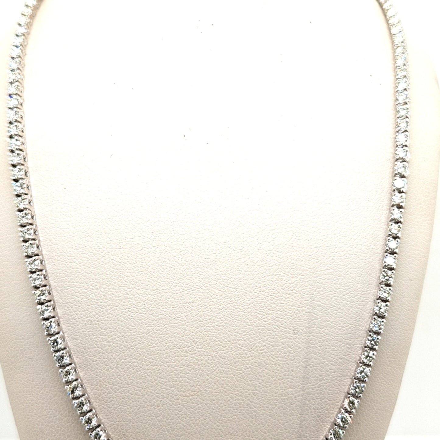 DIAMOND TENNIS NECKLACE 14K WHITE GOLD 6.59CT