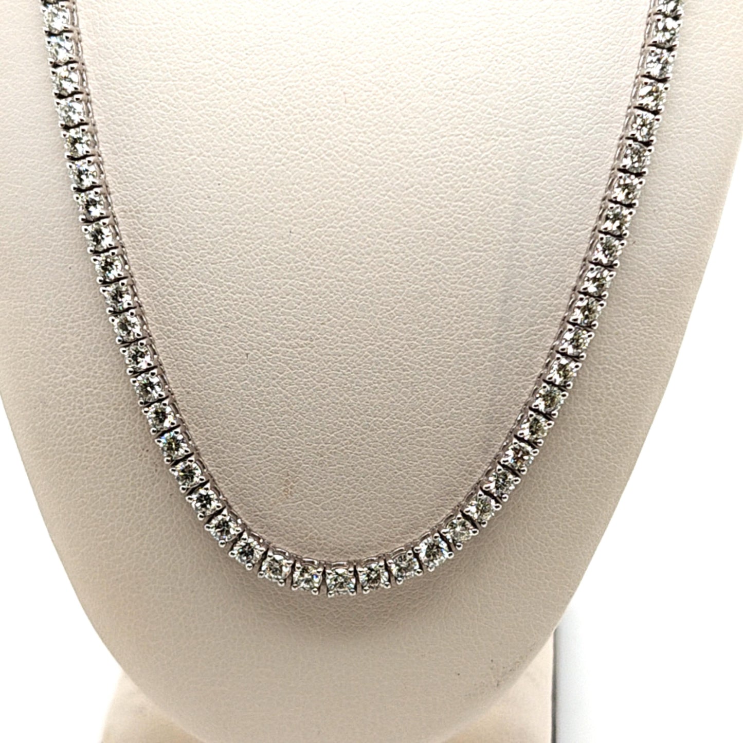 DIAMOND TENNIS NECKLACE 12.35CT WHITE GOLD
