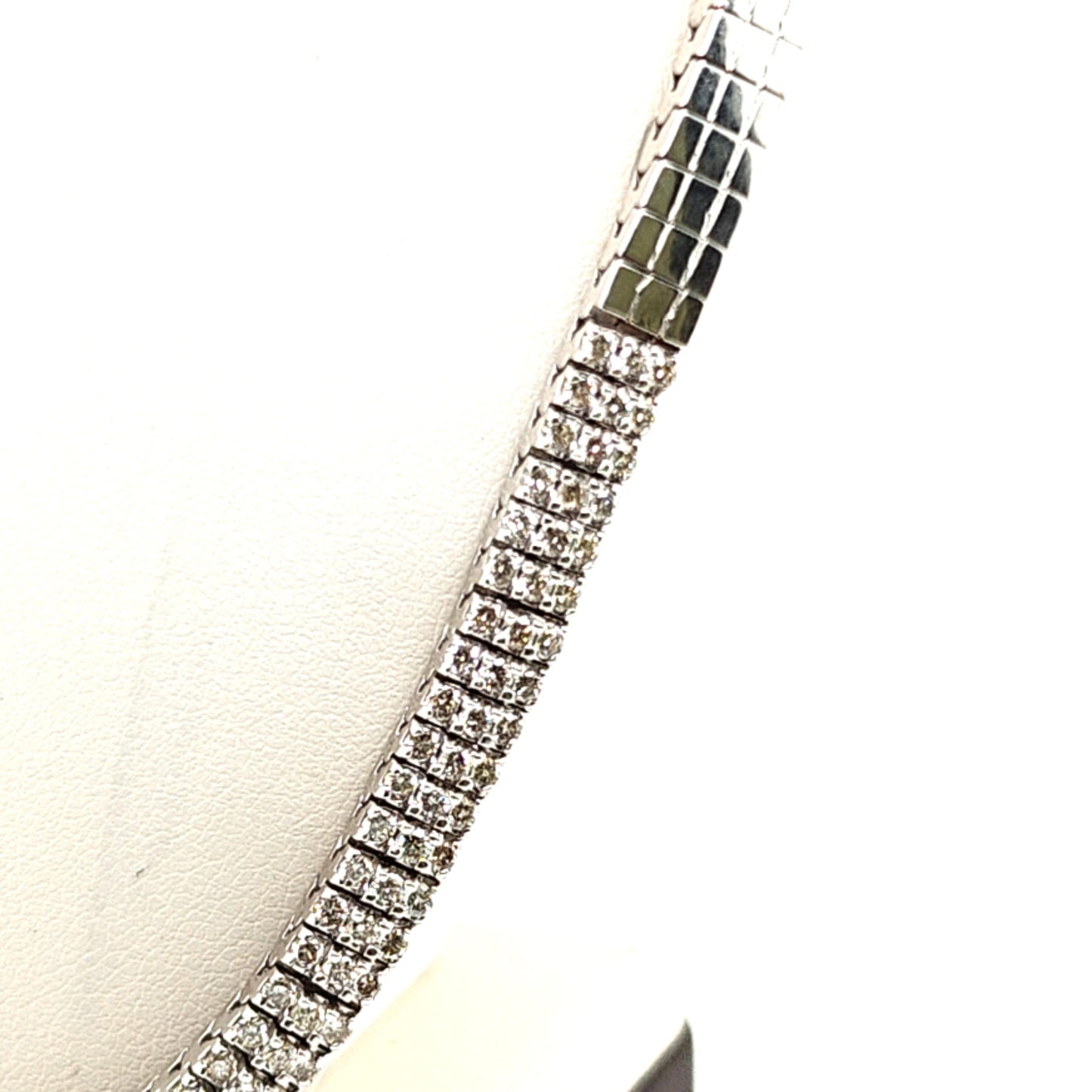 DIAMOND NECKLACE 3 ROWS OF DIAMONDS 7.65CT WHITE GOLD