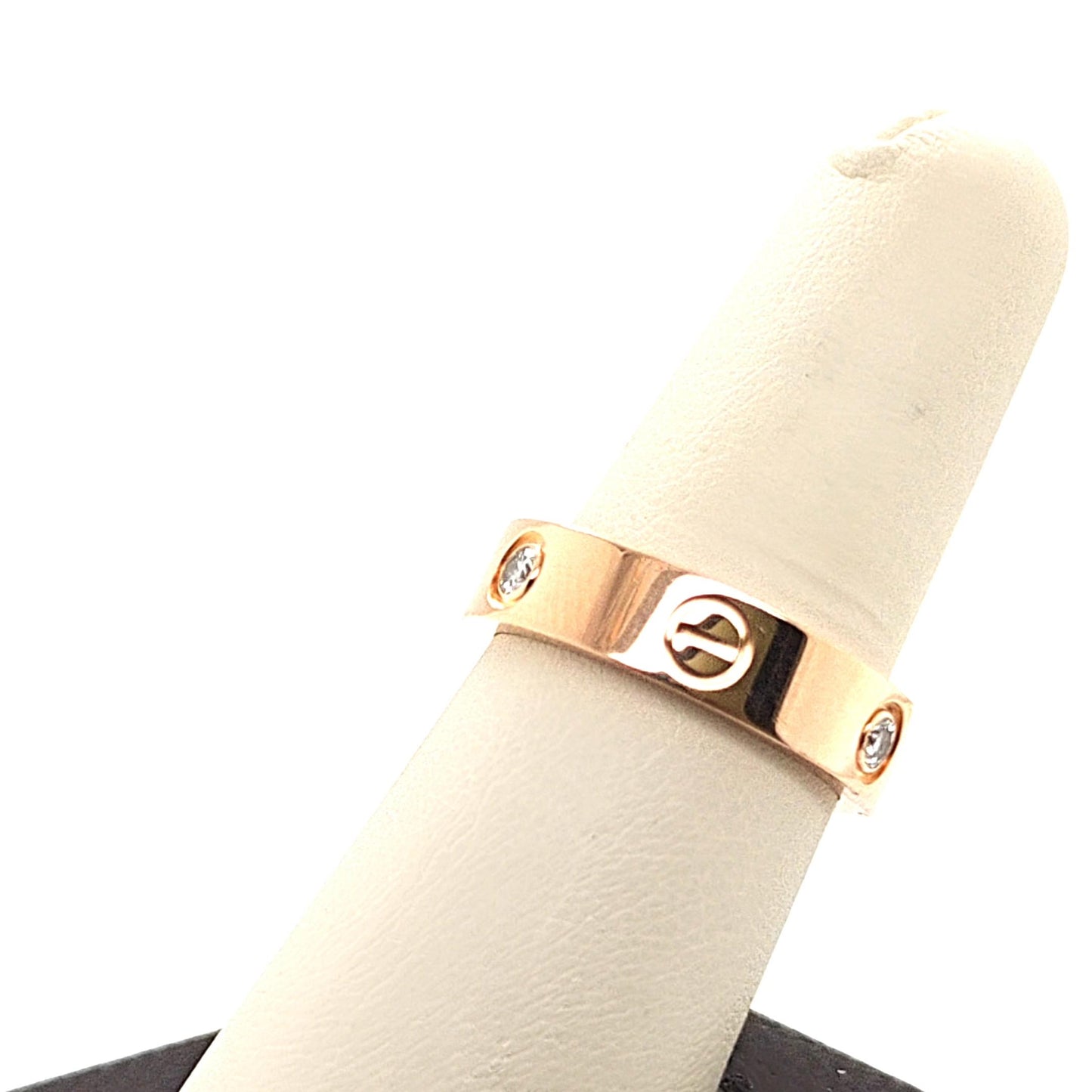 ROSE GOLD CARTIER 3 DIAMOND "LOVE" RING 18K