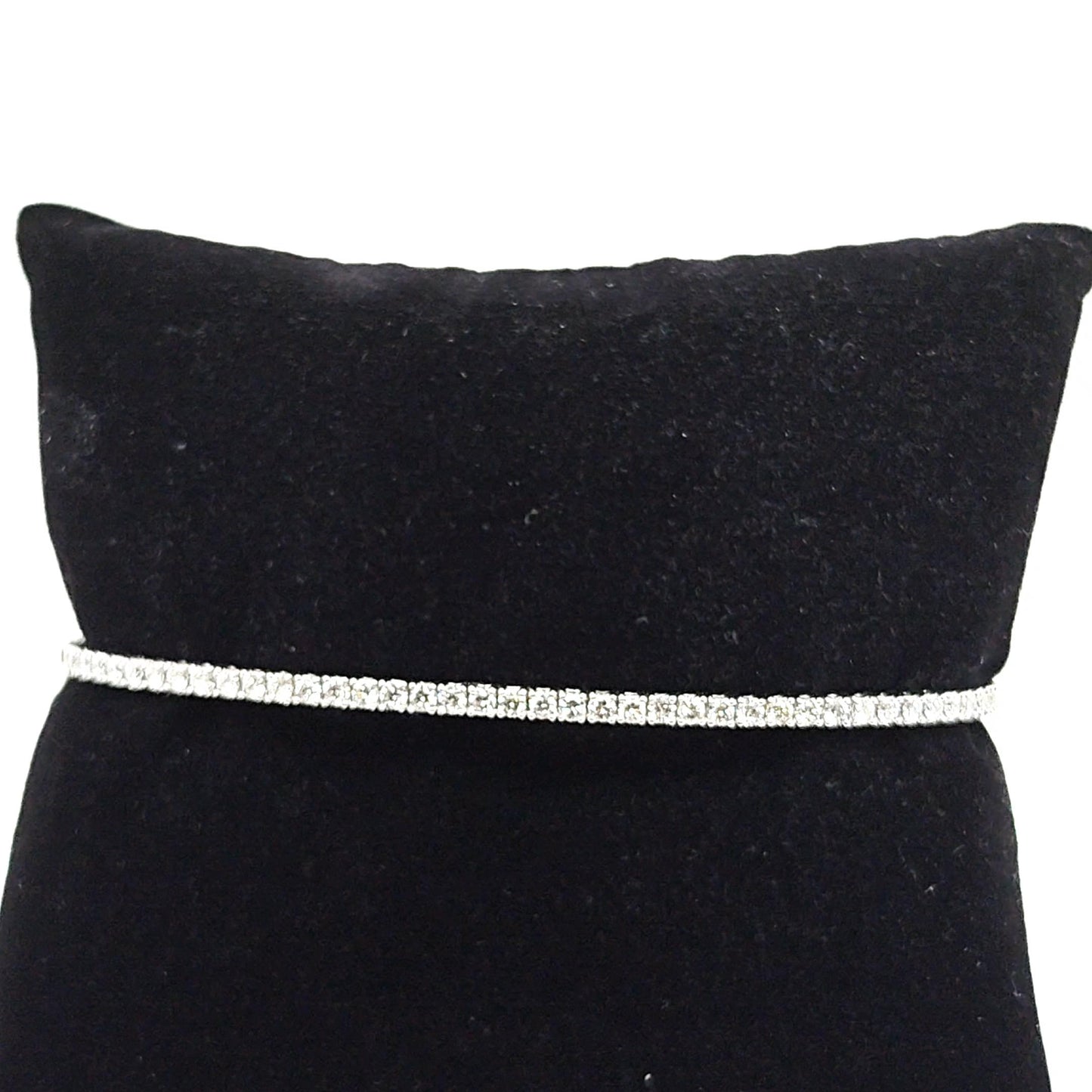 DIAMOND BANGLE BRACELET FLEXIBLE WHITE GOLD 1.08CT