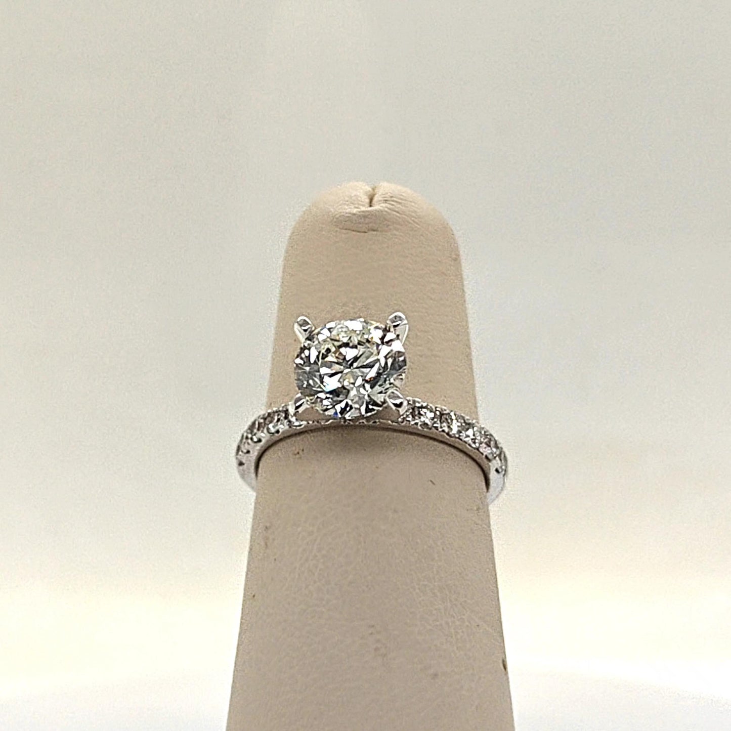 DIAMOND ENGAGEMENT RING 2.01CT GIA J-SI2 WHITE GOLD