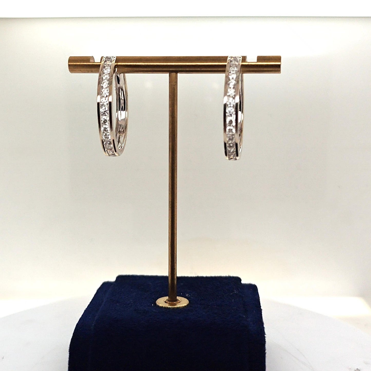 DIAMOND HOOP EARRINGS WHITE GOLD 1.51CT