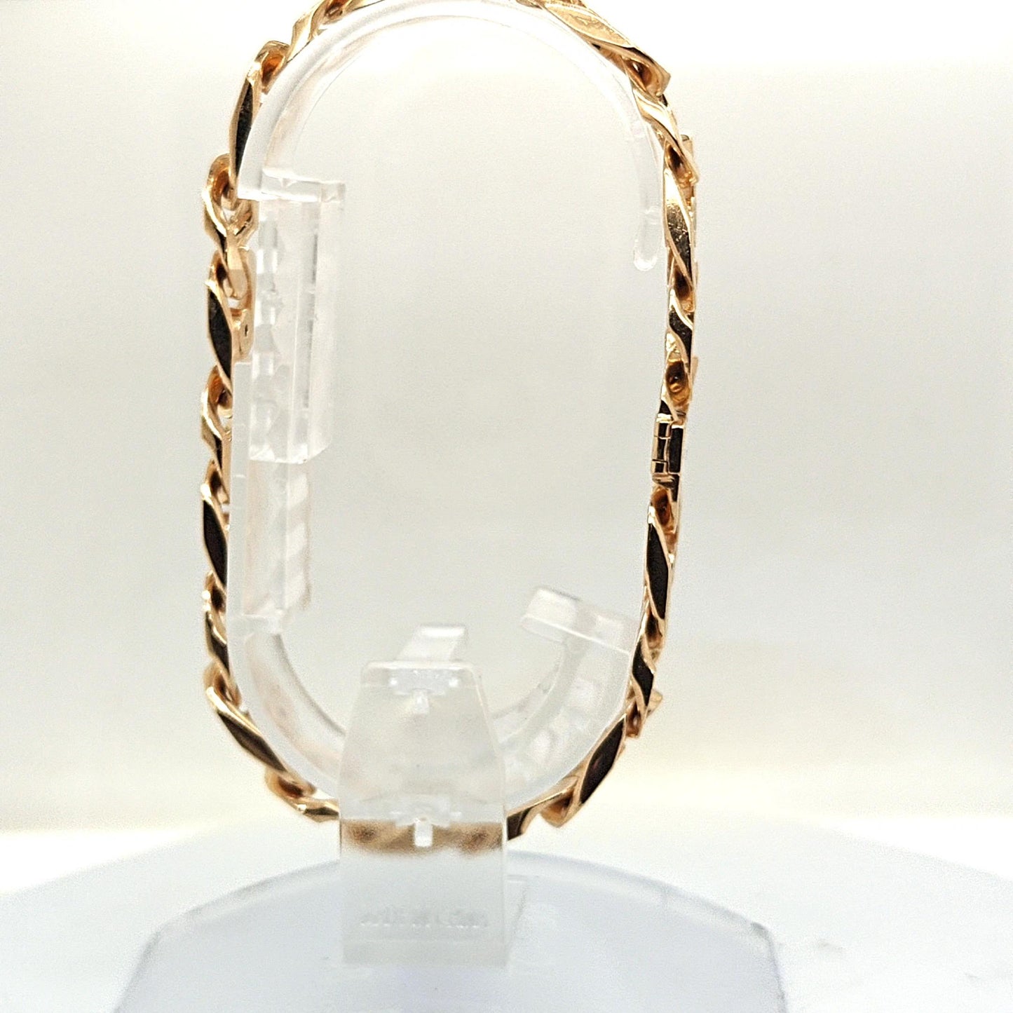 GOLD AND DIAMOND MENS LINK BRACELET YELLOW GOLD