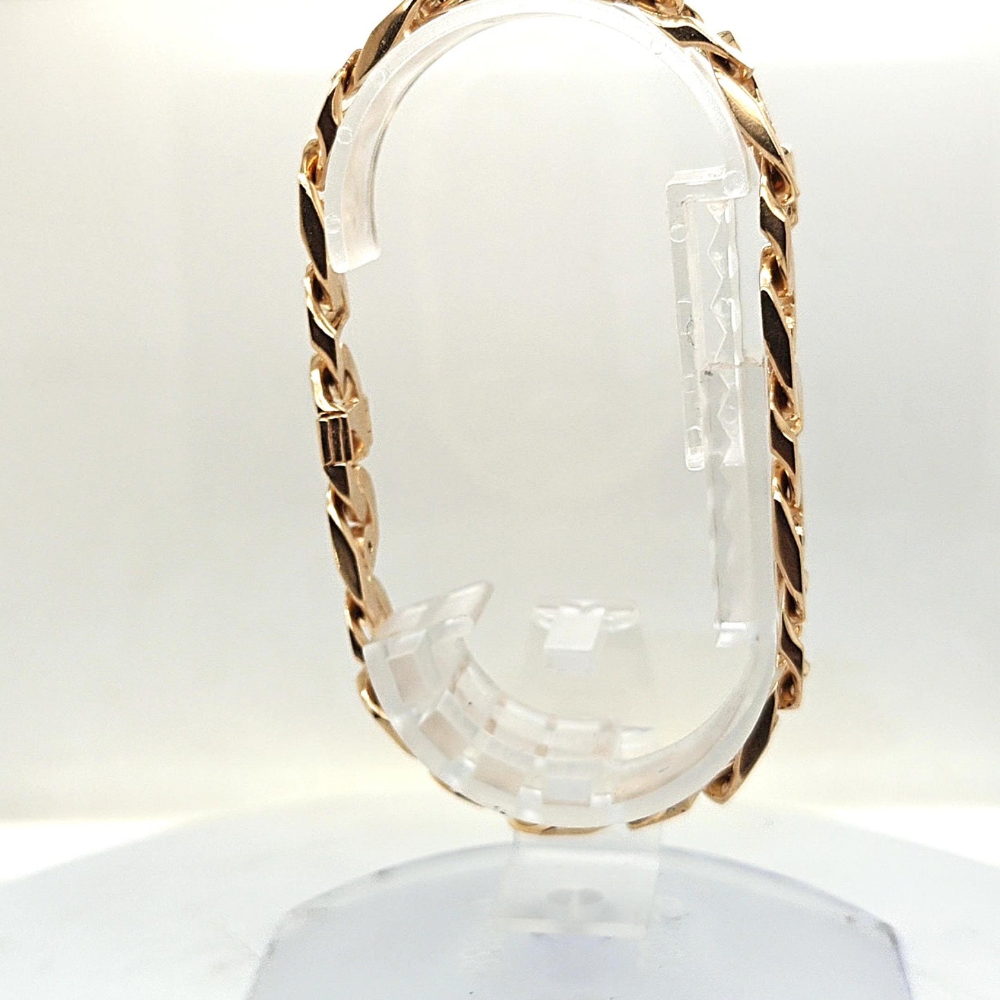 GOLD AND DIAMOND MENS LINK BRACELET YELLOW GOLD