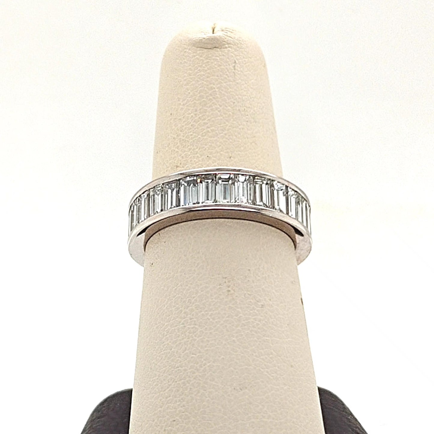 DIAMOND ETERNITY BAND EMERALD CUT 5.35CT WHITE GOLD