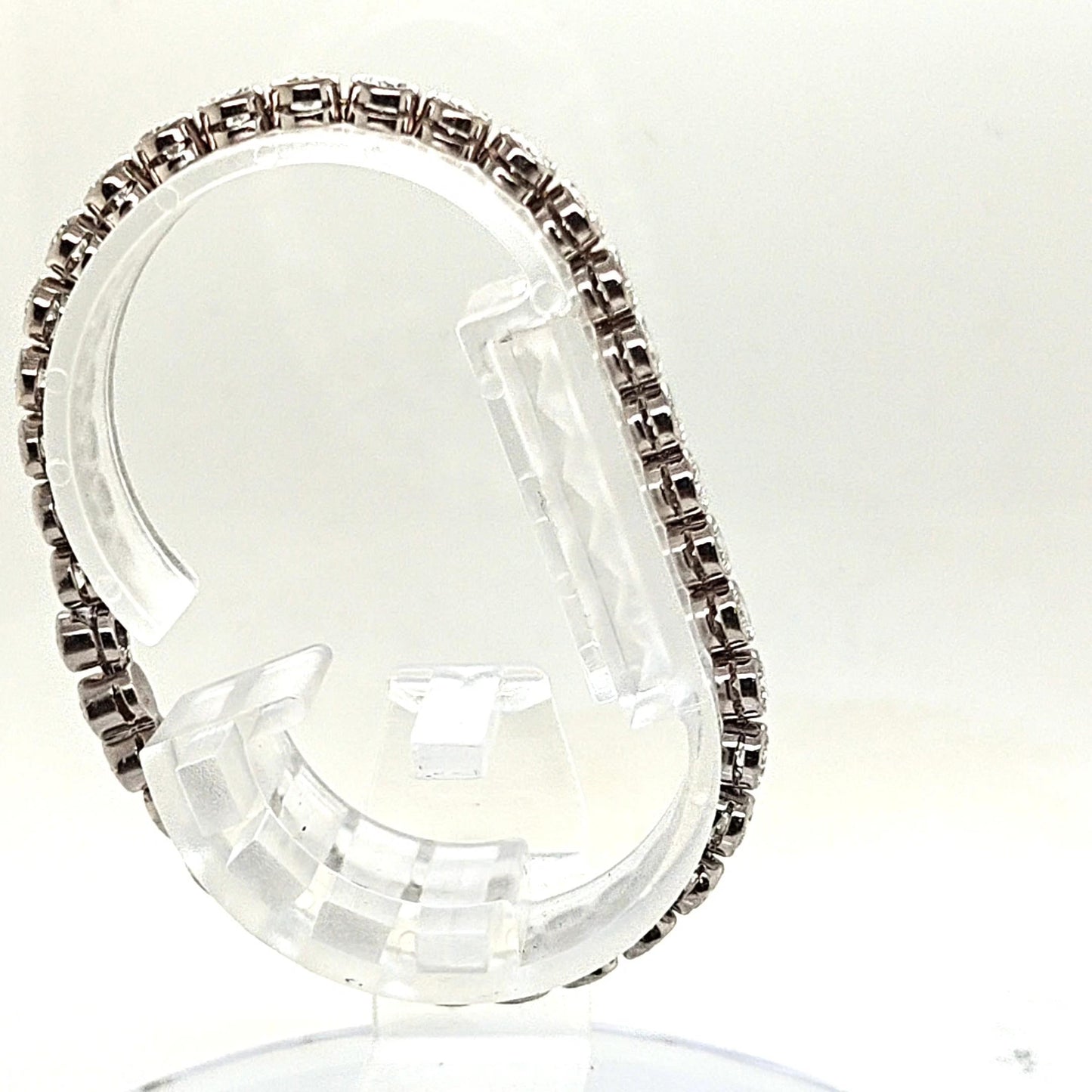 DIAMOND TENNIS BRACELET BEZEL SET 7.56CT WHITE GOLD