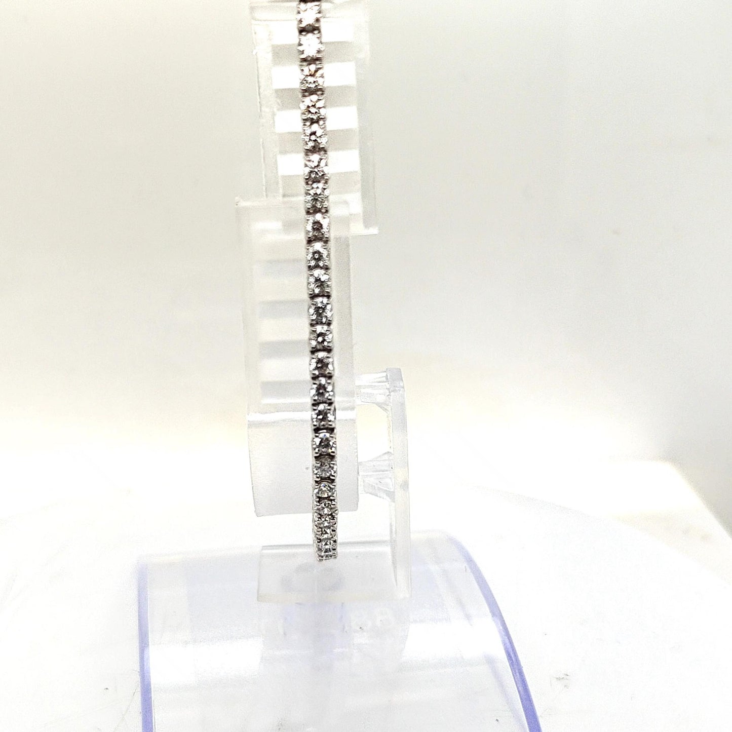 DIAMOND TENNIS ANKLET 6.45CT WHITE GOLD