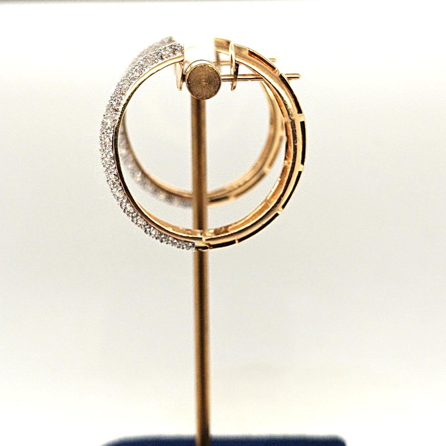 DIAMOND PAVE HOOP EARRINGS 2.24CT YELLOW GOLD