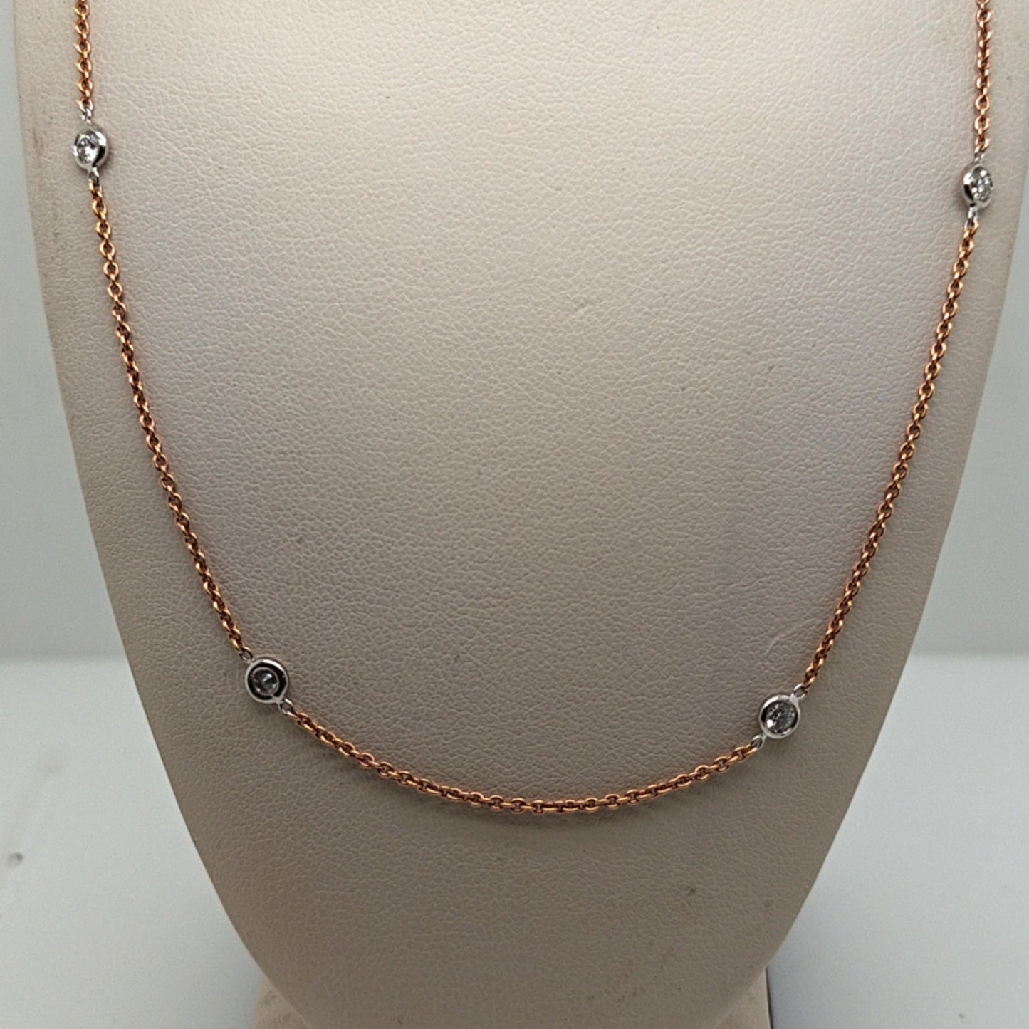 DIAMONDS BY THE YARD NECKLACE CHAIN 0.75CT HERCO ROSE GOLD