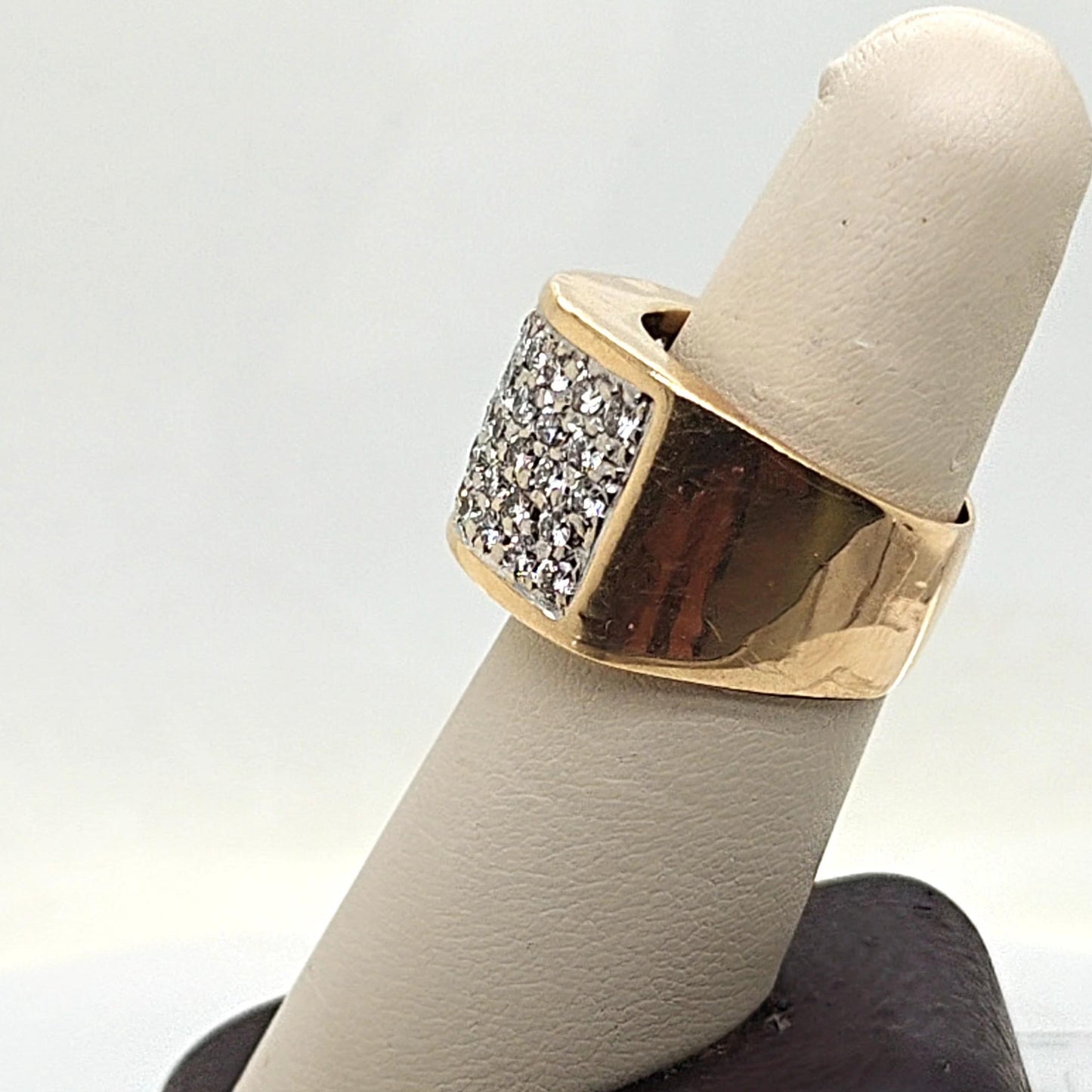 DIAMOND BAND RING WIDE 2.05CT YELLOW GOLD