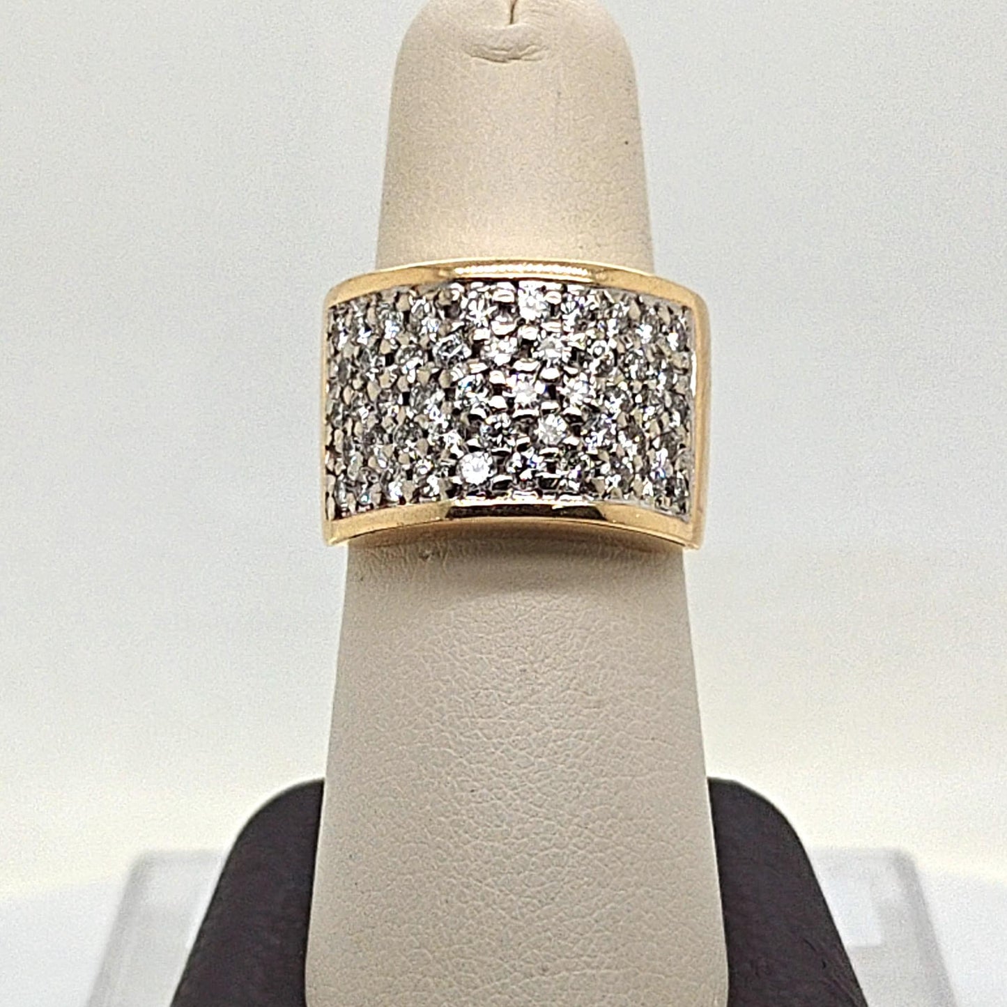DIAMOND BAND RING WIDE 2.05CT YELLOW GOLD