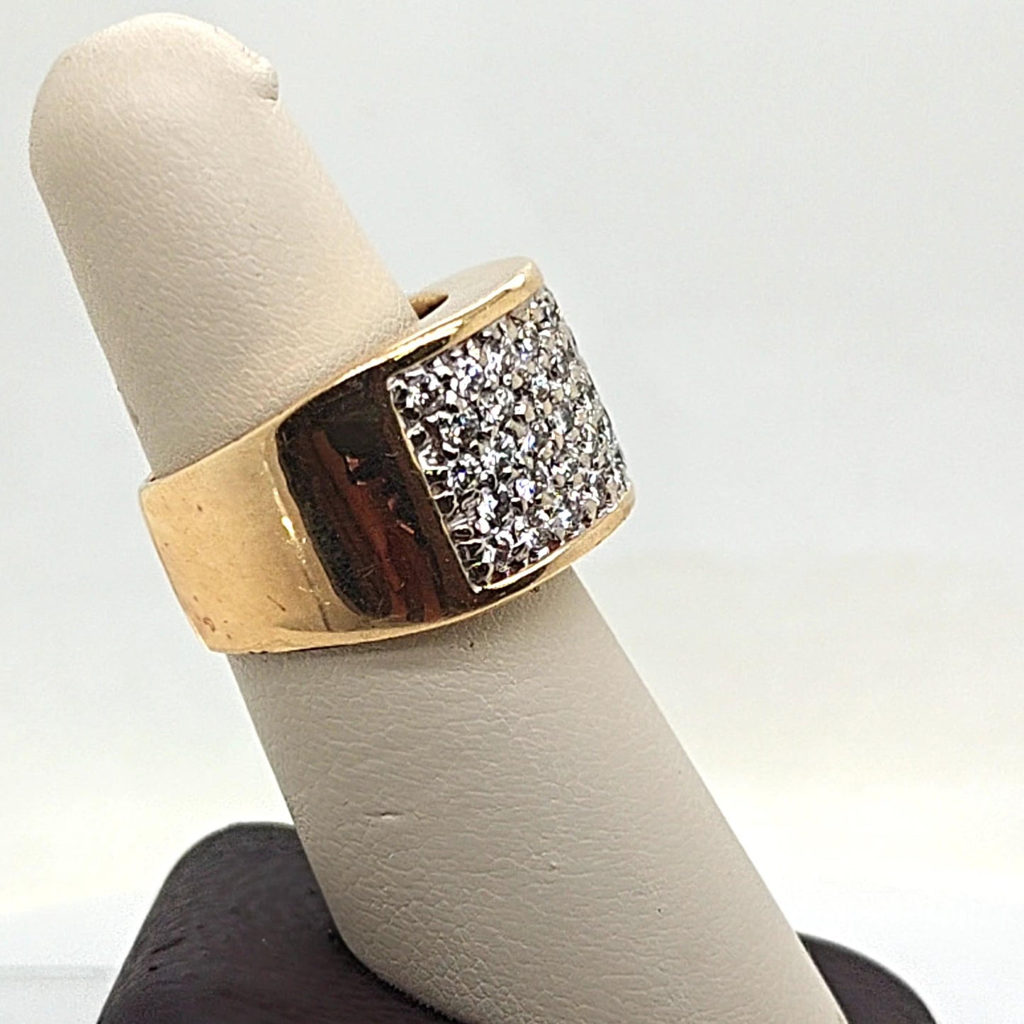 DIAMOND BAND RING WIDE 2.05CT YELLOW GOLD