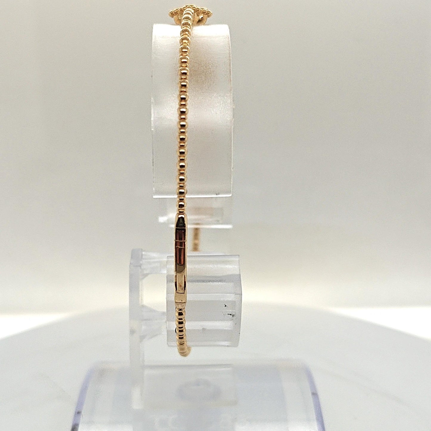 DIAMOND 5 CLUSTER BANGLE BRACELET FLEXIBLE YELLOW GOLD 1.05CT