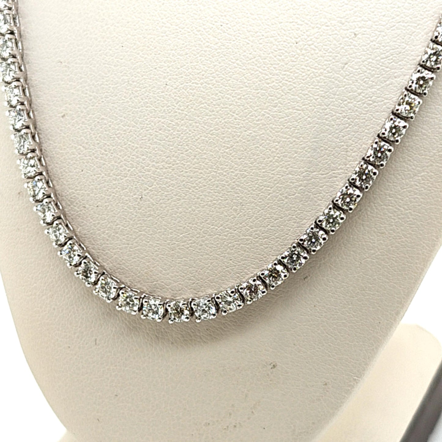 DIAMOND TENNIS NECKLACE 10.65CT WHITE GOLD