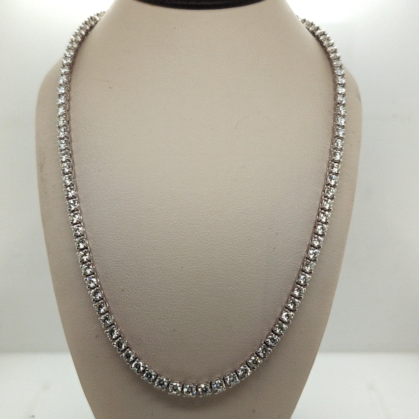 DIAMOND TENNIS NECKLACE 10.65CT WHITE GOLD