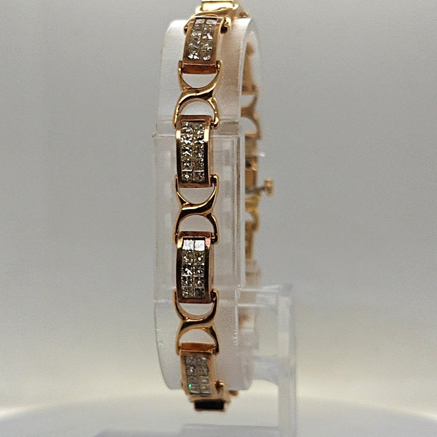 DIAMOND BRACELET 18KT YELLOW GOLD INVISIBLE SET DIAMONDS