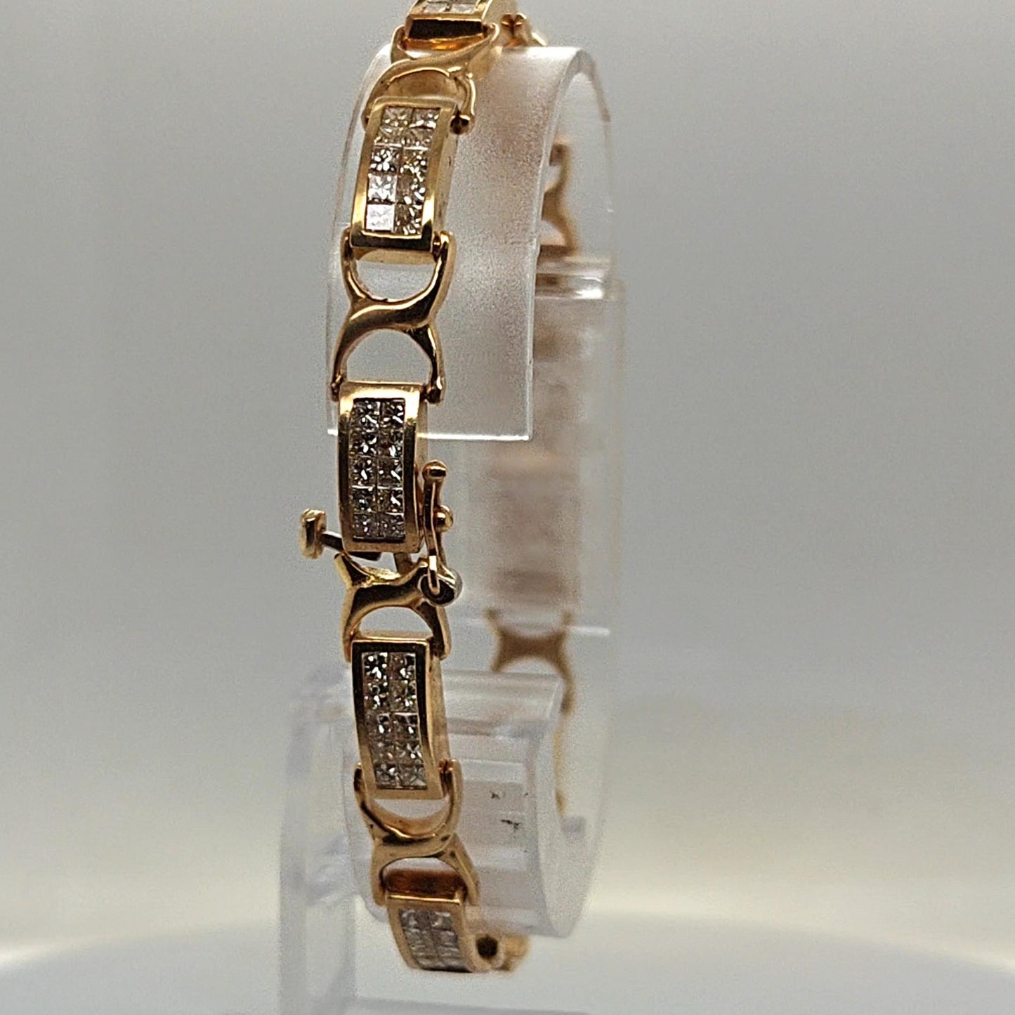 DIAMOND BRACELET 18KT YELLOW GOLD INVISIBLE SET DIAMONDS