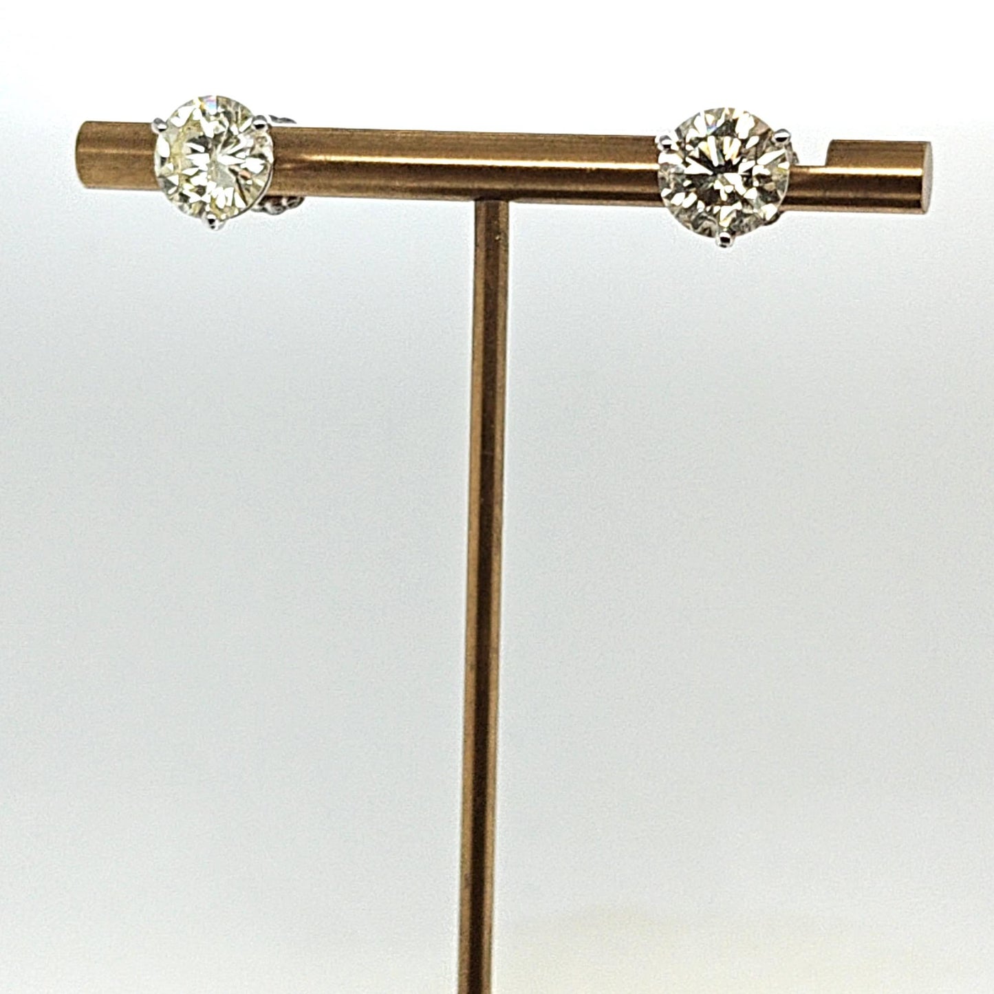 4.47CT DIAMOND STUD EARRINGS 4.47CT WHITE GOLD MARTINI SETTING