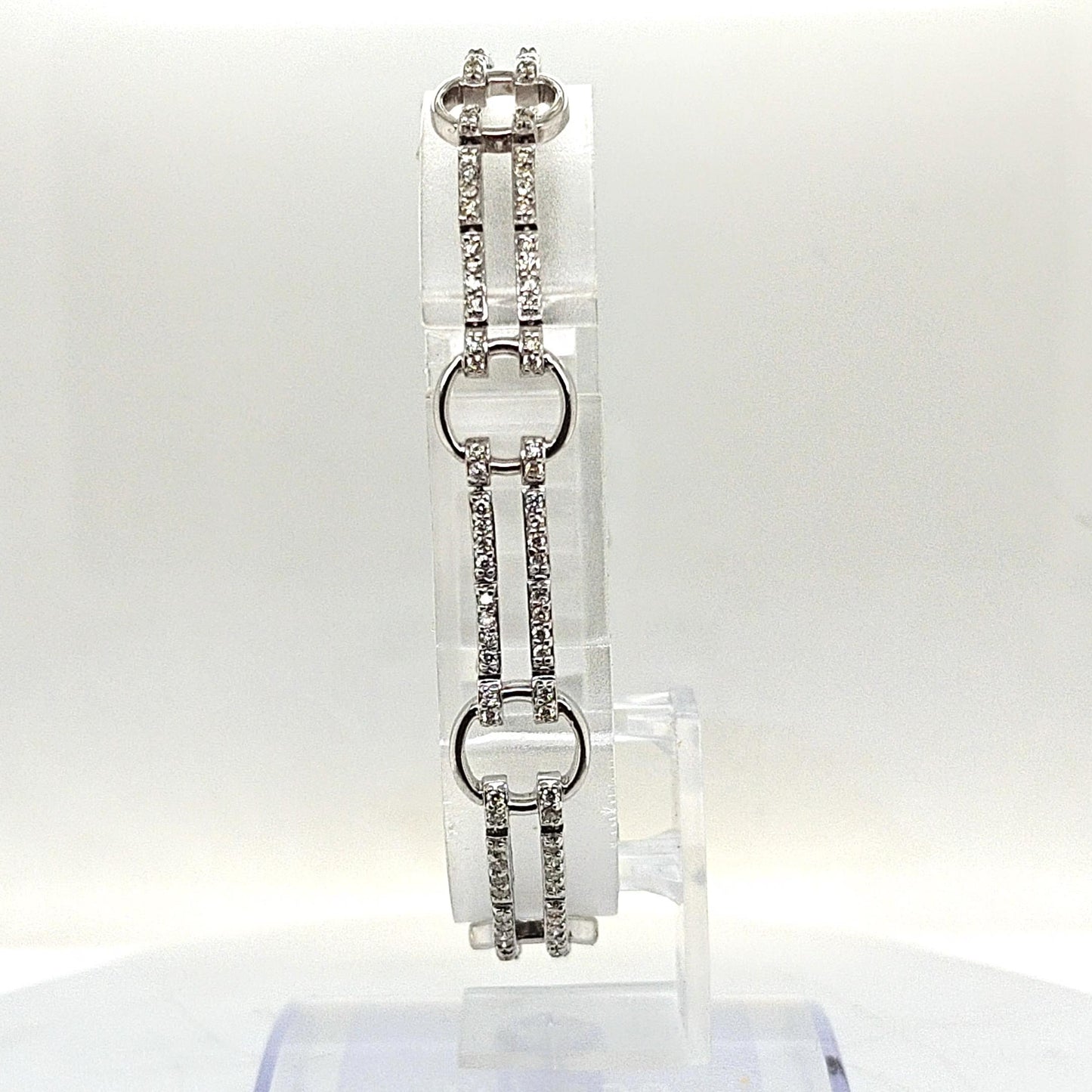 DIAMOND BRACELET TWO ROWS 1.37CT WHITE GOLD