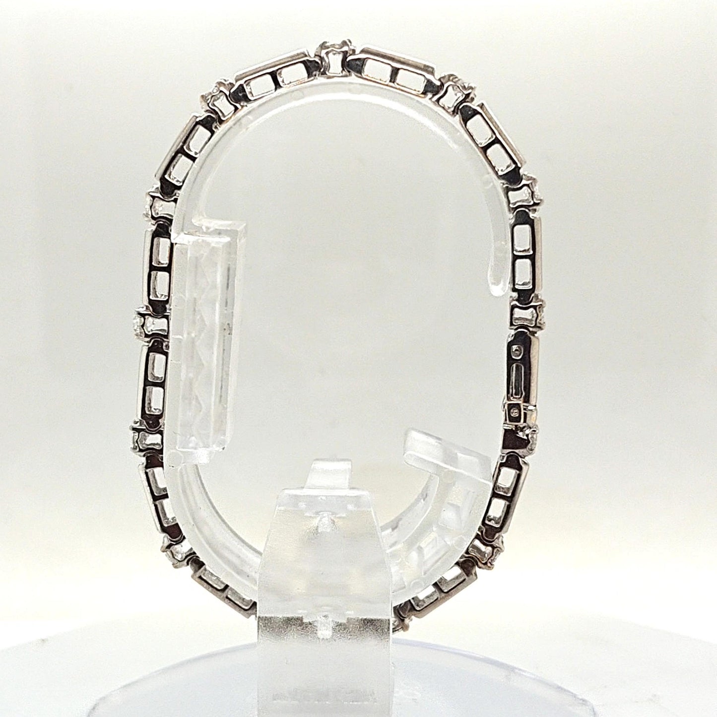 DIAMOND BRACELET FLAT BAR LINKS 2.65CT WHITE GOLD