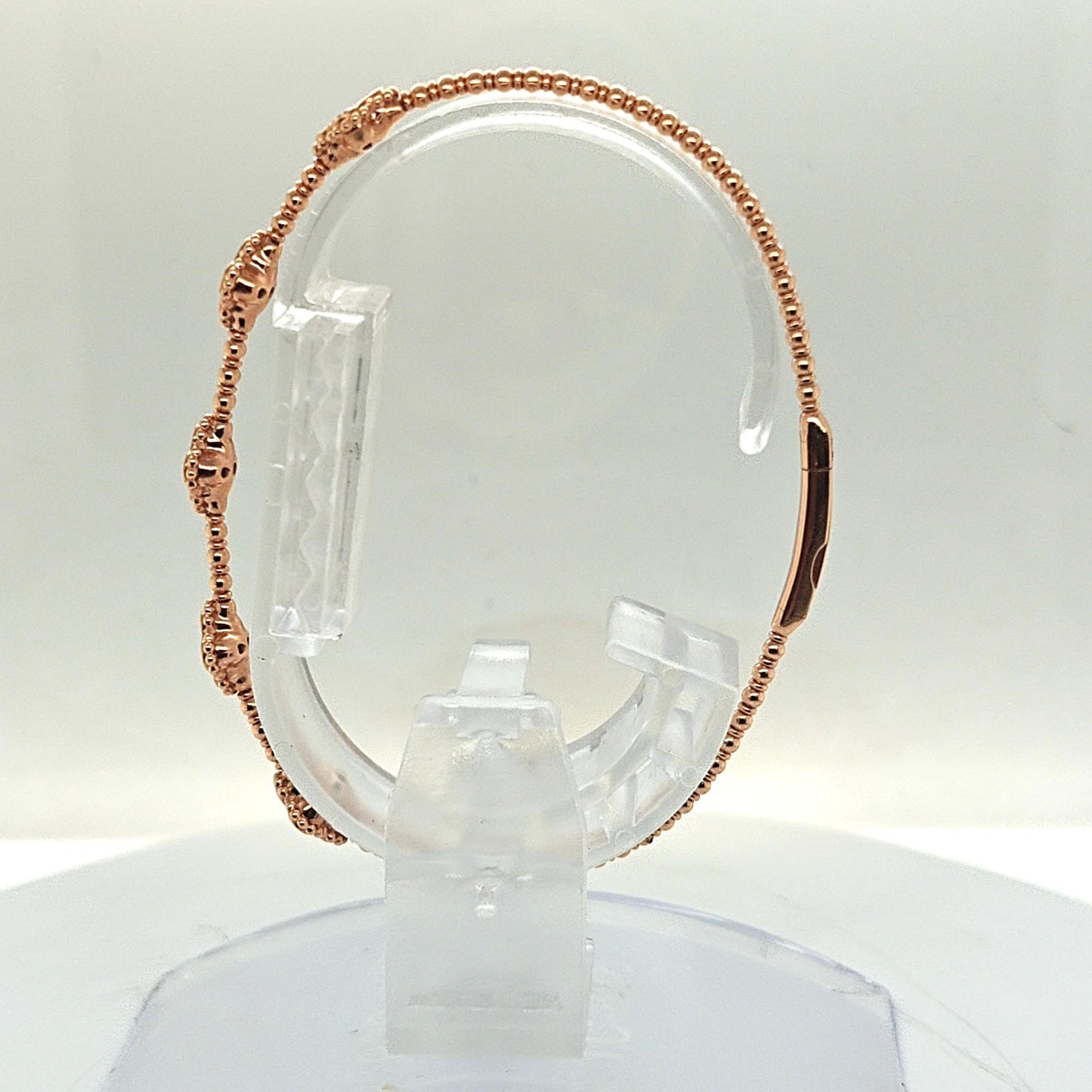 DIAMOND FLEXIBLE BANGLE 5 CLUSTERS 1.12CT ROSE GOLD