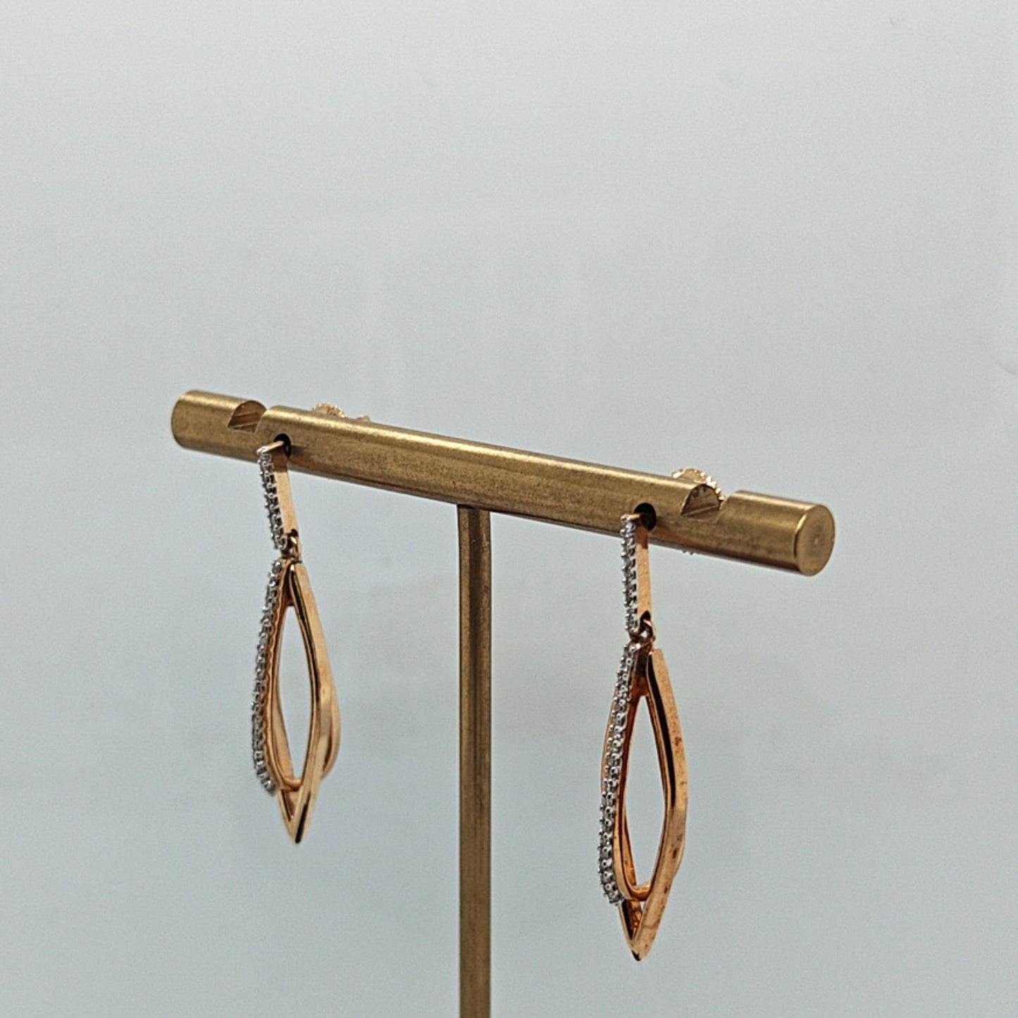 DIAMOND DANGLE EARRINGS 0.55CT ROSE GOLD