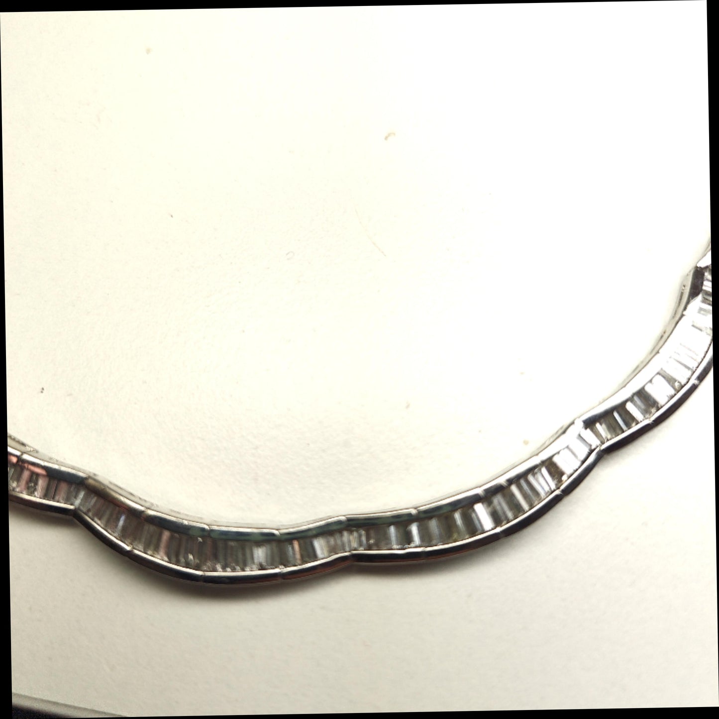DIAMOND NECKLACE HANDMADE 12.33CT BAGUETTES PLATINUM