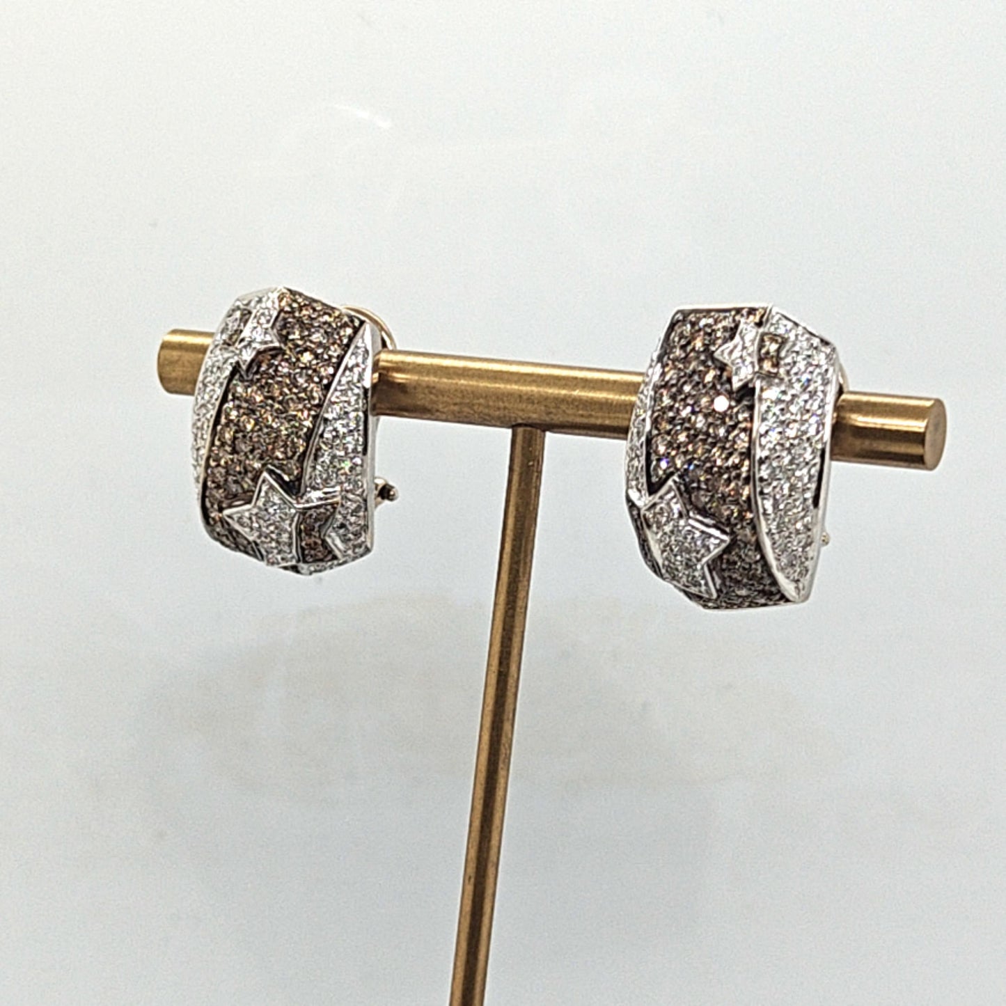 BLACK AND WHITE DIAMOND EARRINGS 3.65CT IN WHITE GOLD