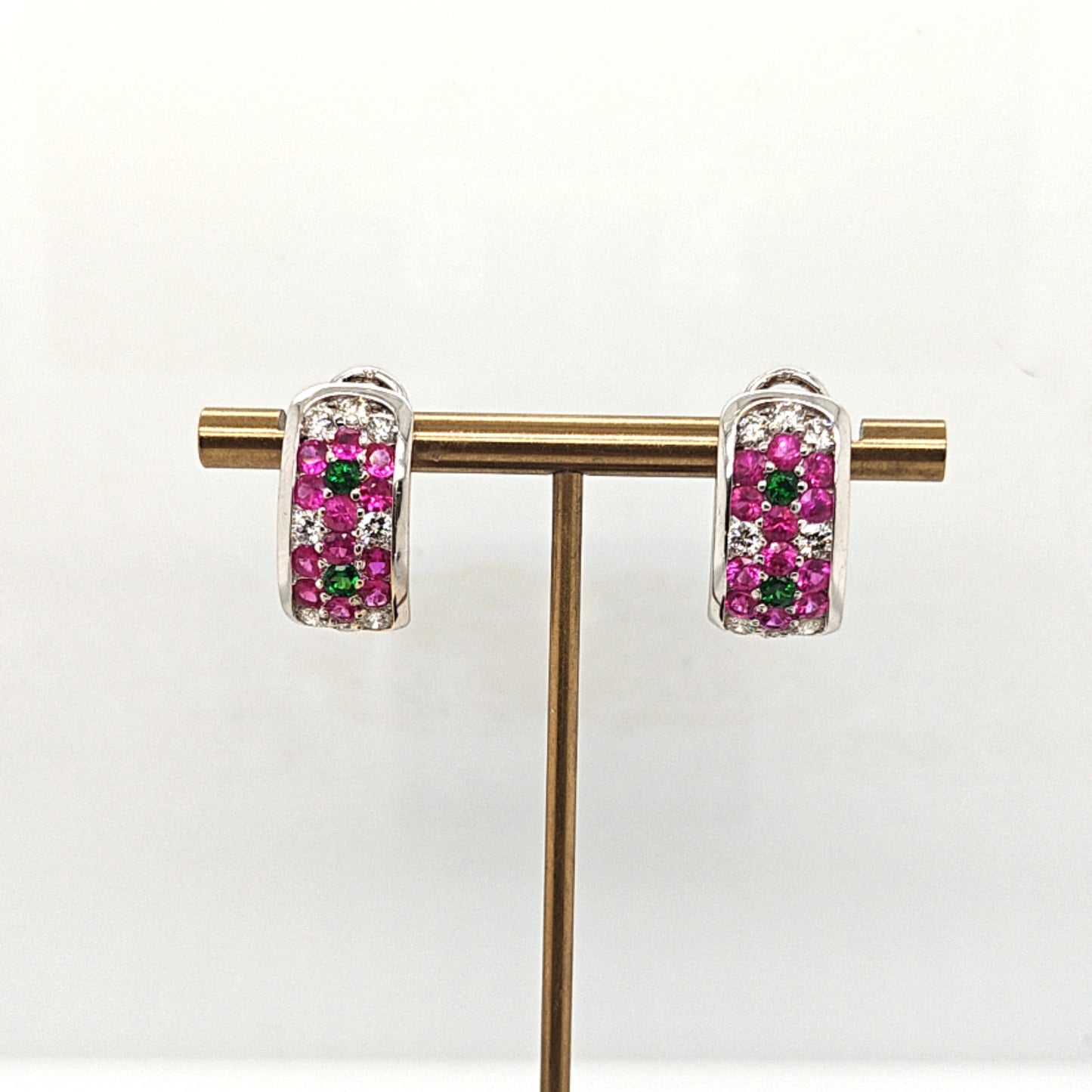 RUBY AND DIAMOND EARRINGS WHITE GOLD