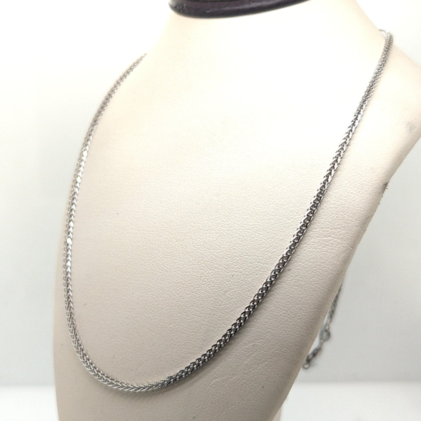 WHEAT CHAIN NECKLACE 20" WHITE GOLD