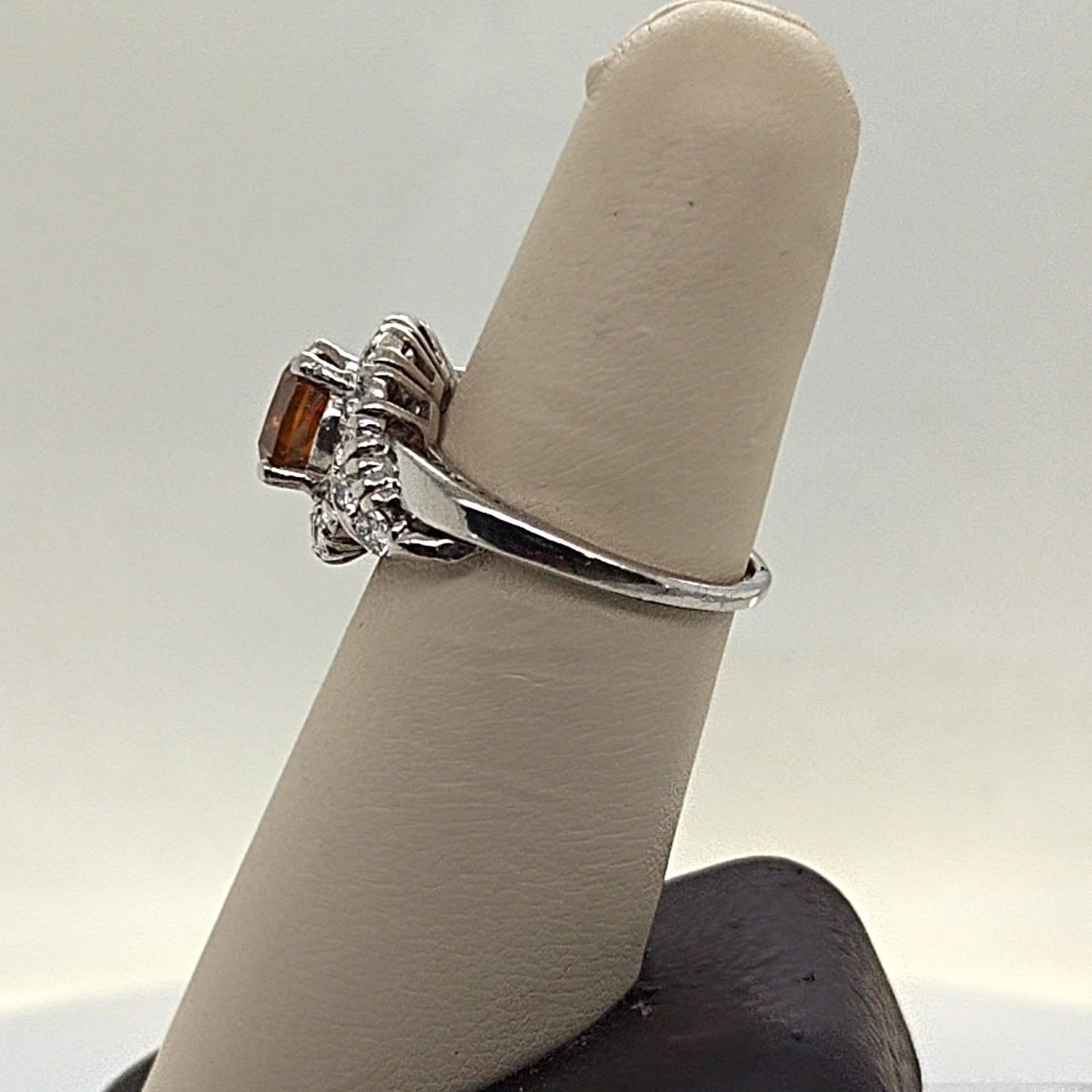 ORANGE 2.03 DIAMOND CLUSTER RING PLATINUM