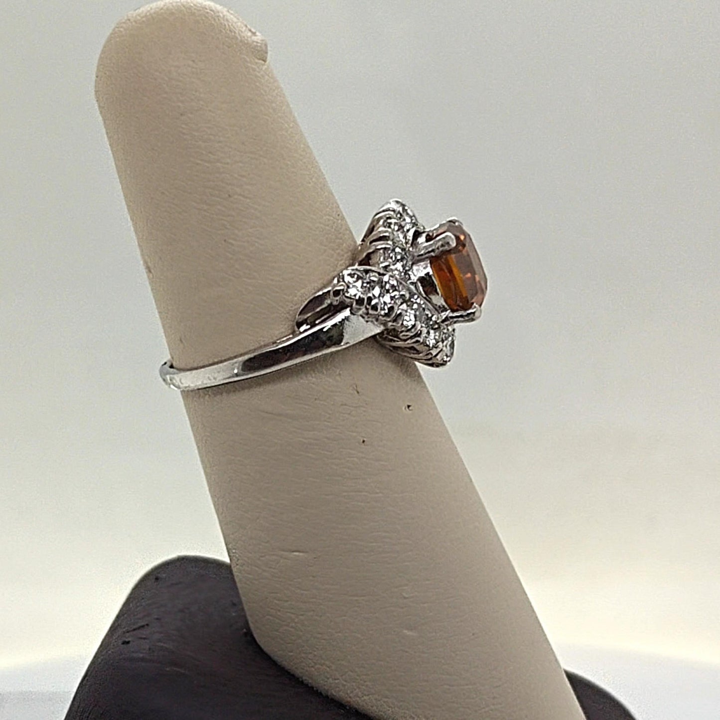 ORANGE 2.03 DIAMOND CLUSTER RING PLATINUM