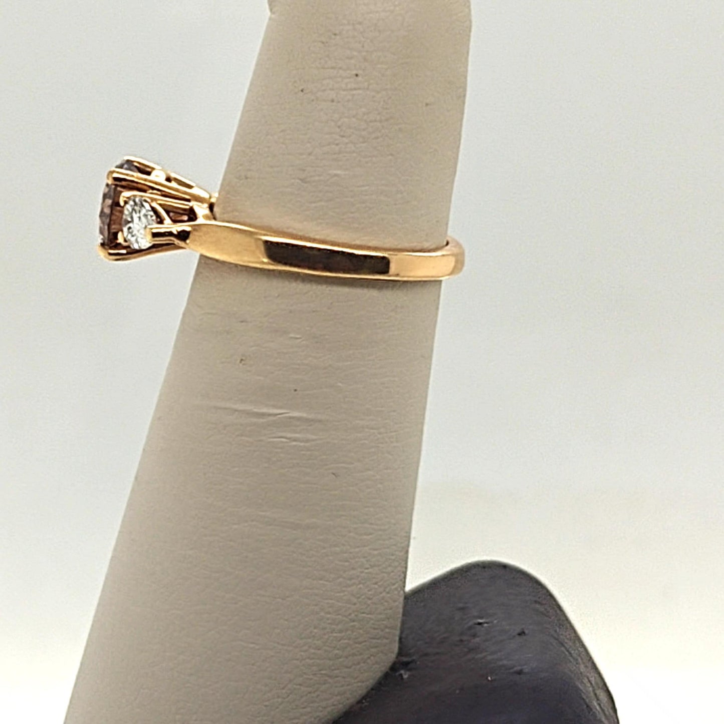DIAMOND RING FANCY BROWN ROUND GIA 1.14CT YELLOW GOLD