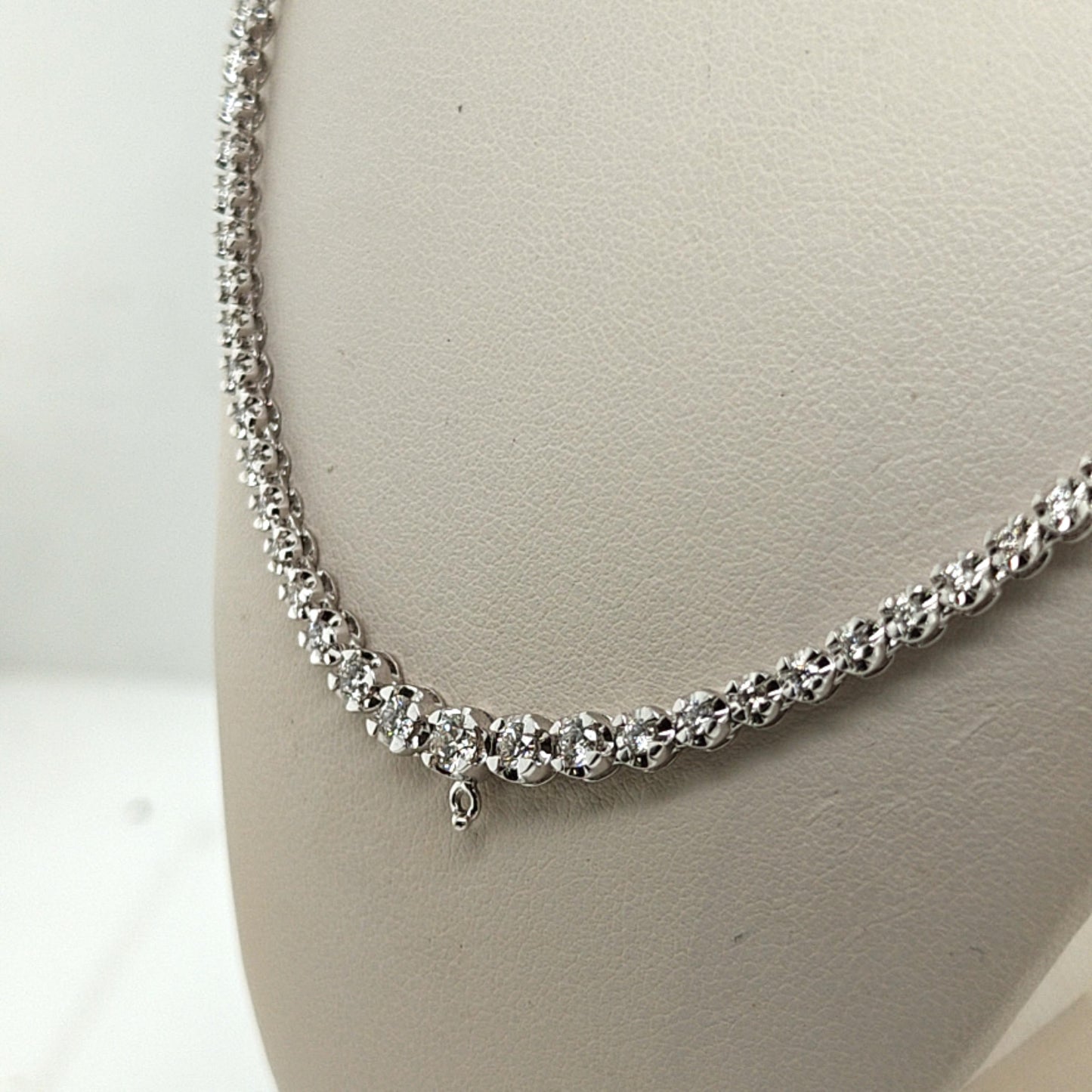 DIAMOND TENNIS NECKLACE 3CT WHITE GOLD