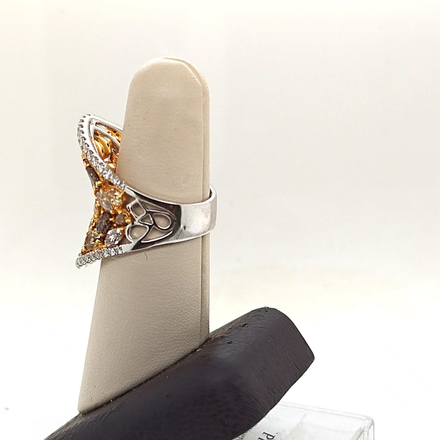 MULTI COLOR NATURAL DIAMOND RING 6.43CTW WHITE GOLD