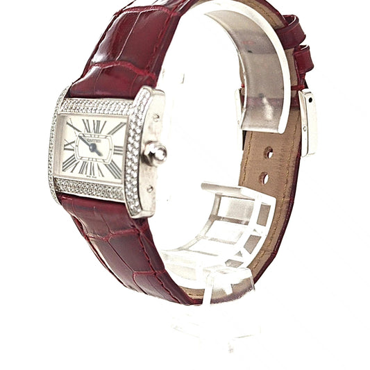 CARTIER DIVAN WATCH FACTORY DIAMONDS WHITE GOLD
