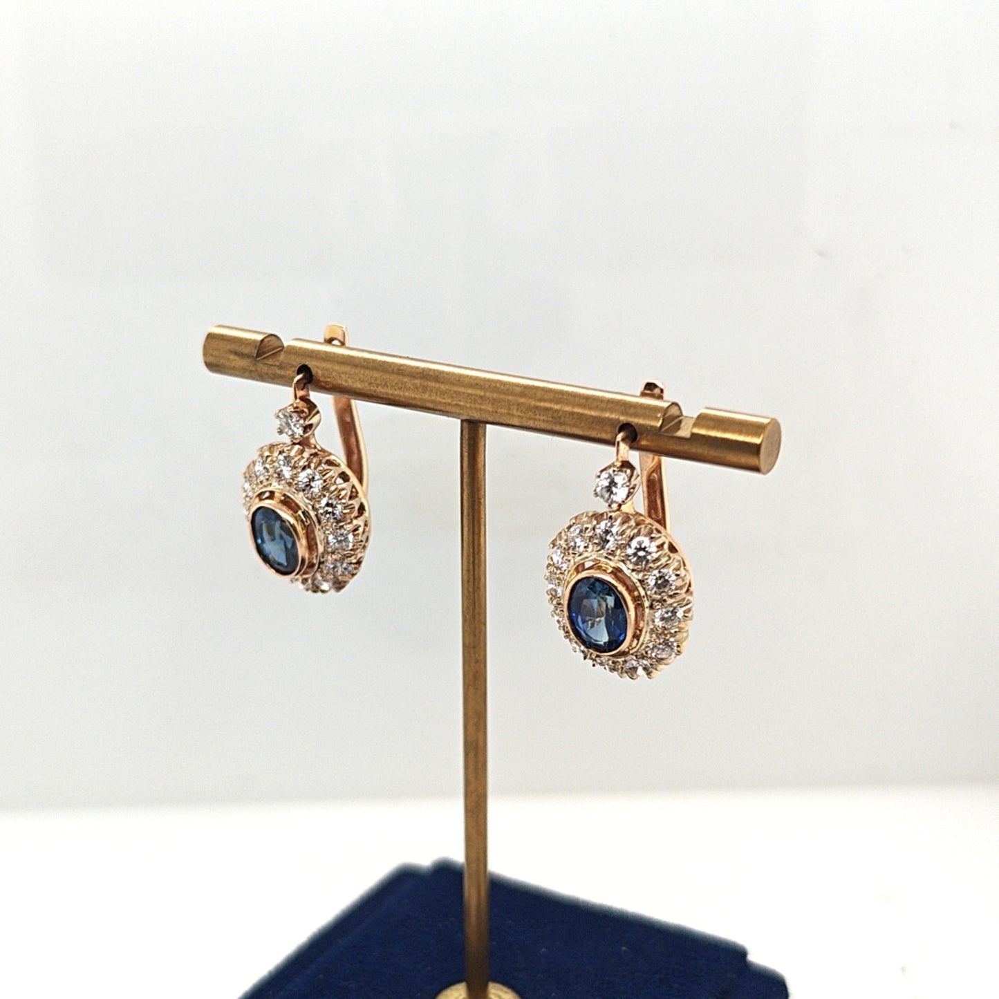 DIAMOND CLUSTER EARRINGS ROSE GOLD