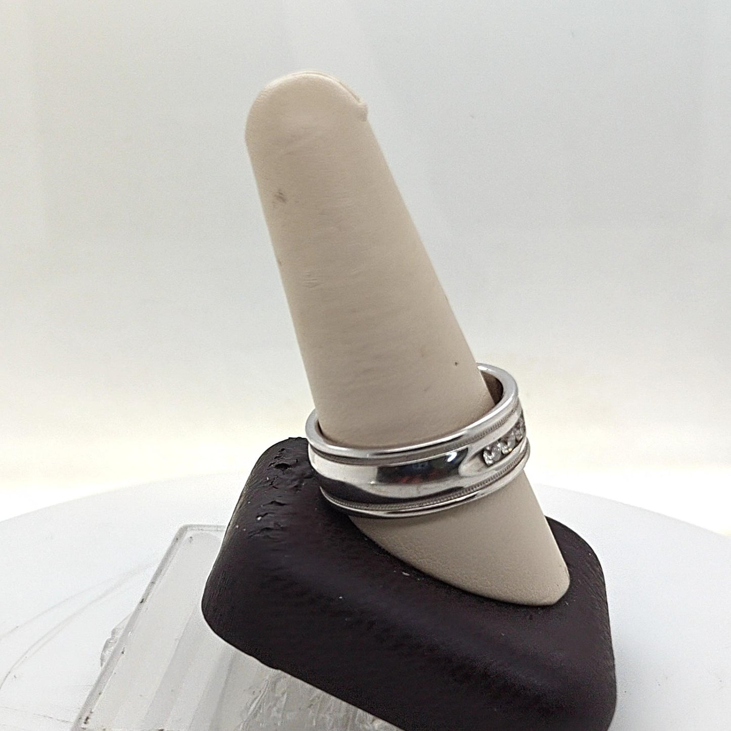 MENS DIAMOND WEDDING BAND 1.05CTW WHITE GOLD